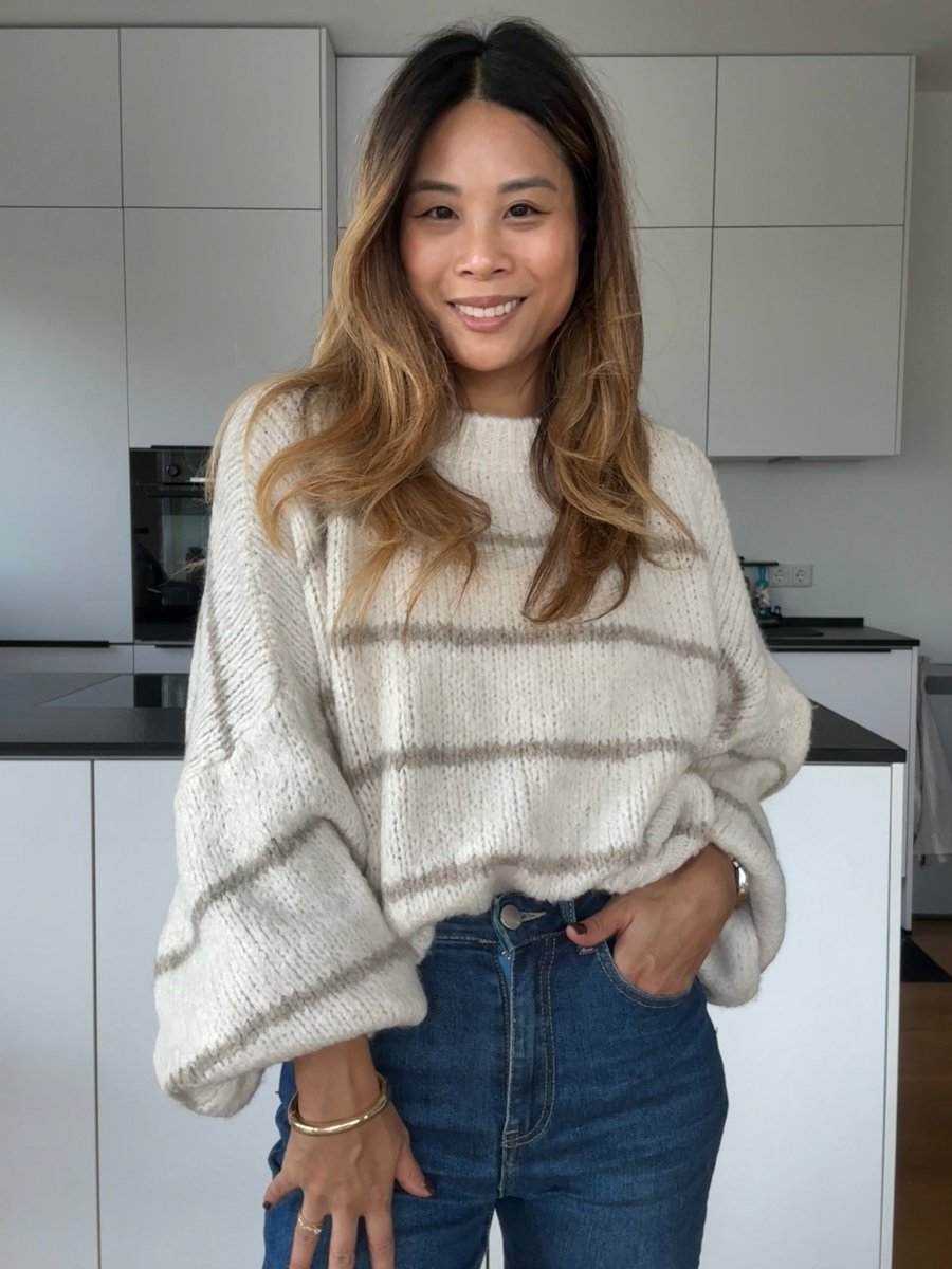 Stripe Pullover creme - I - Wear Mode GmbH