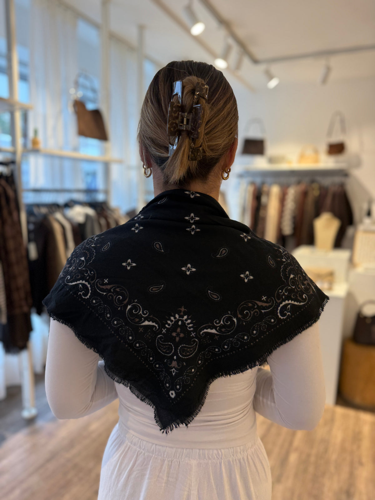 Paisley Halstuch Schwarz
