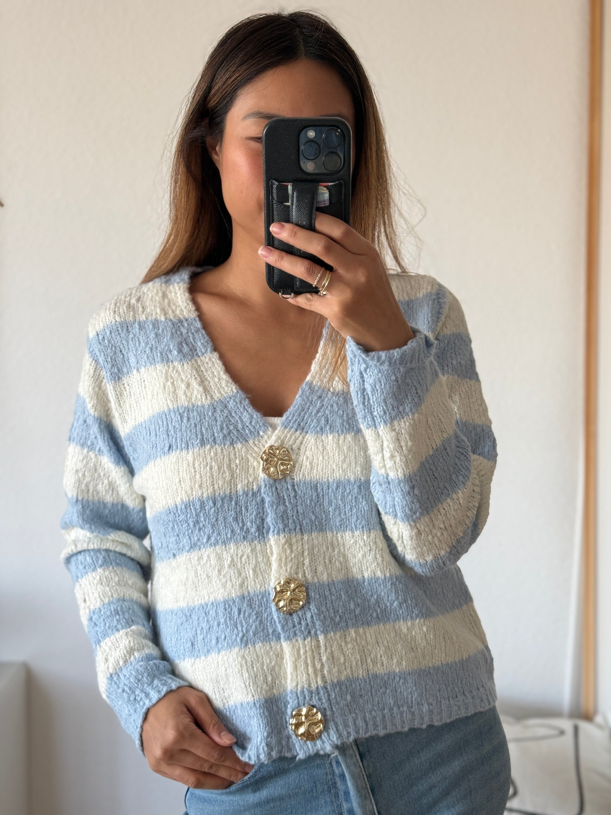 Strickjacke Stripe blue