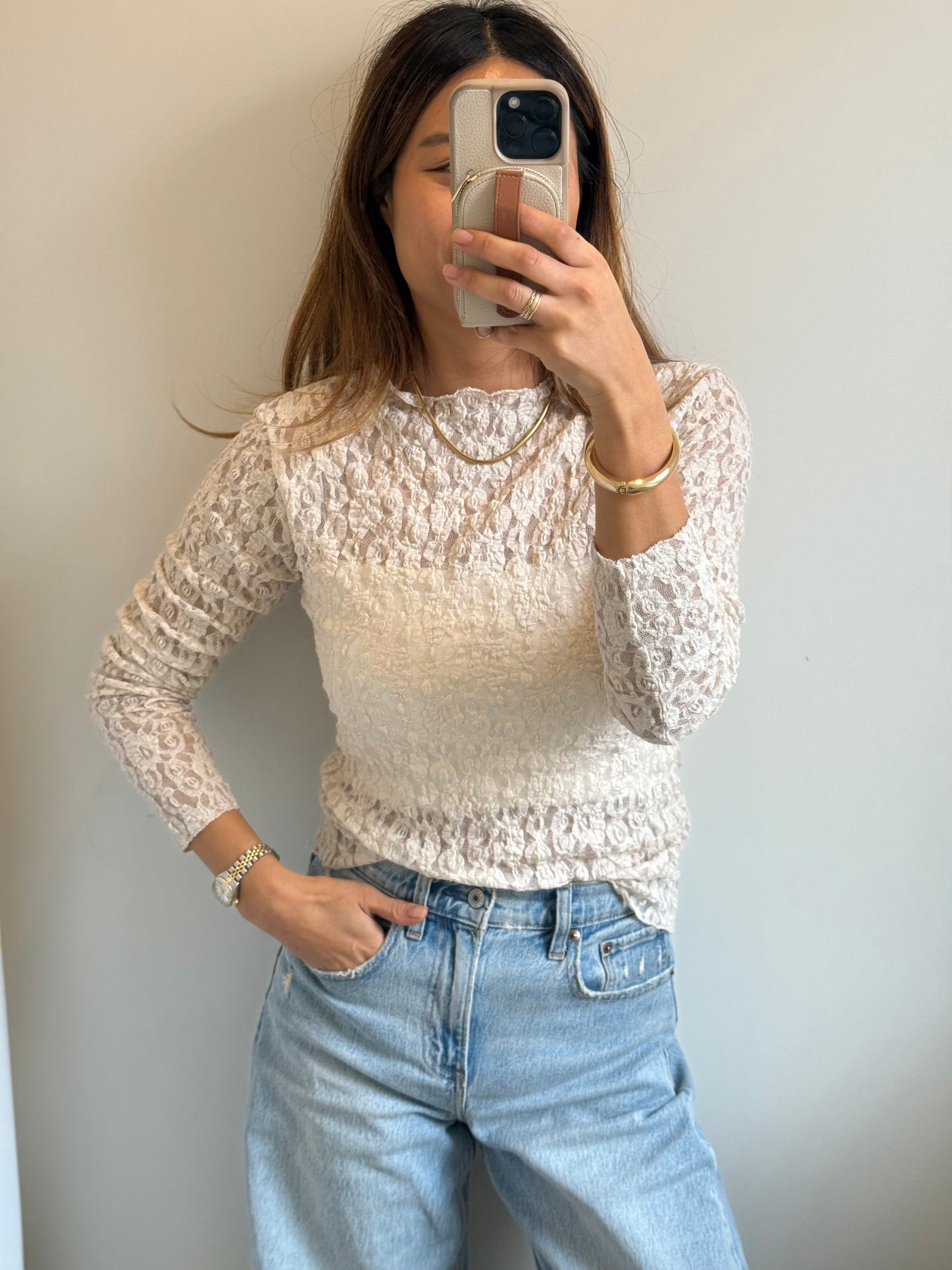 Lace Top creme