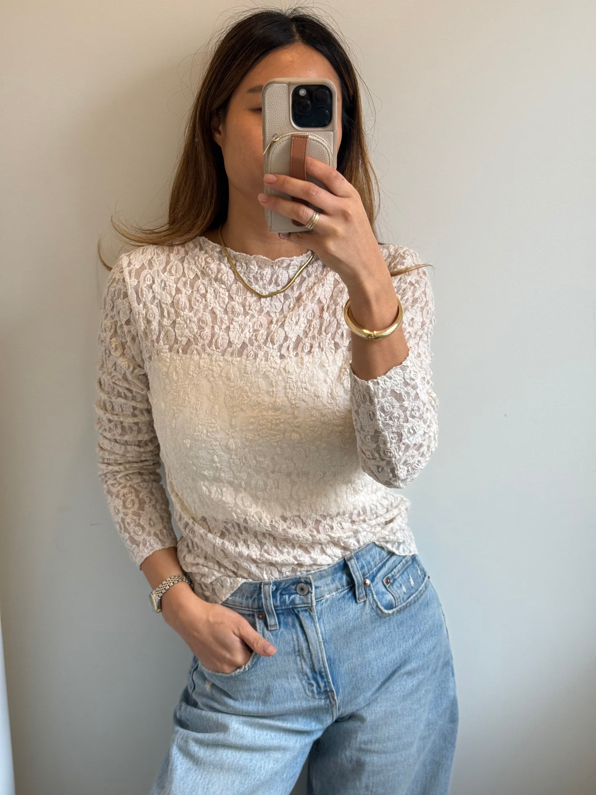 Lace Top creme