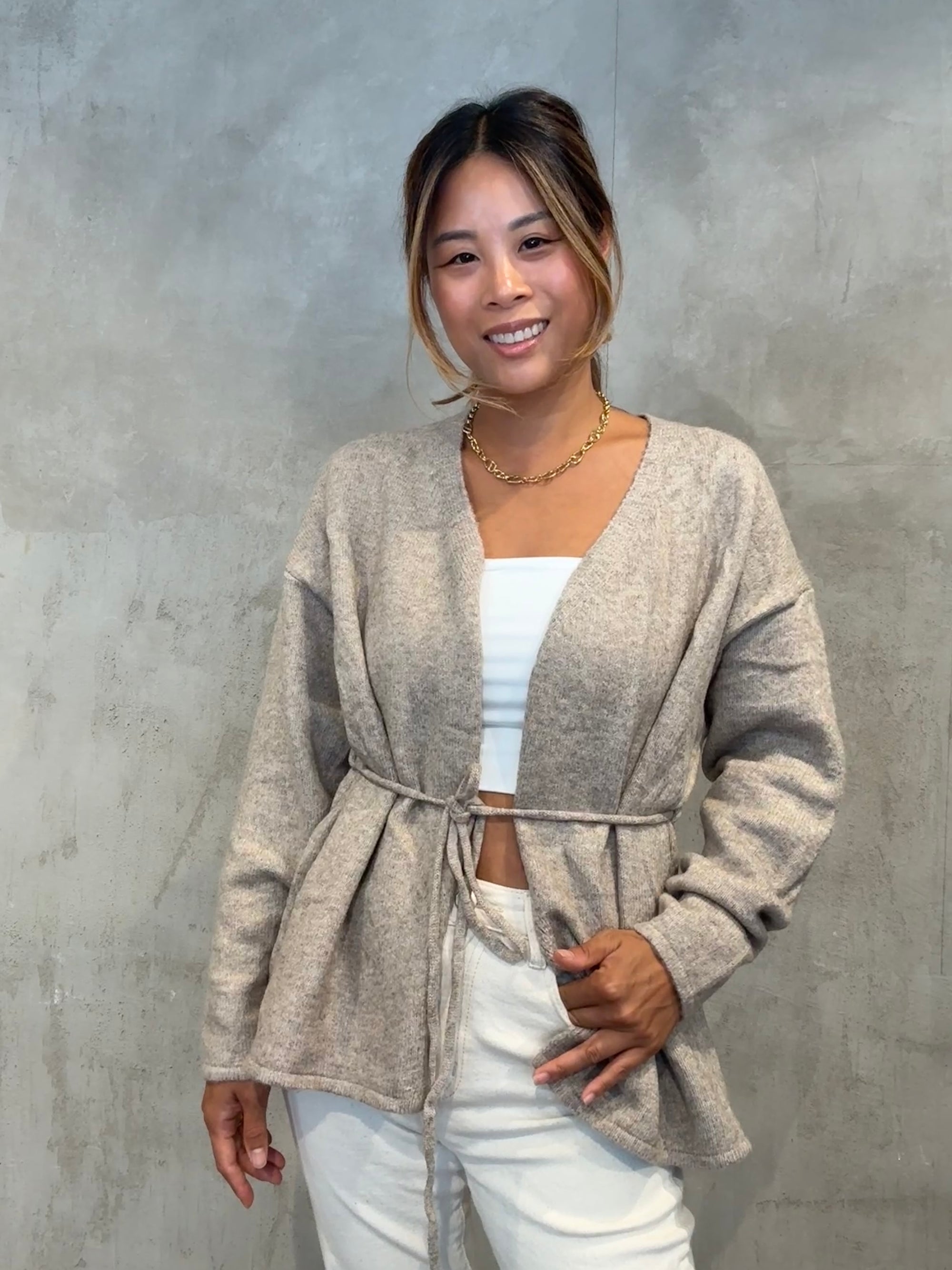 Soft Wrap Cardigan maple