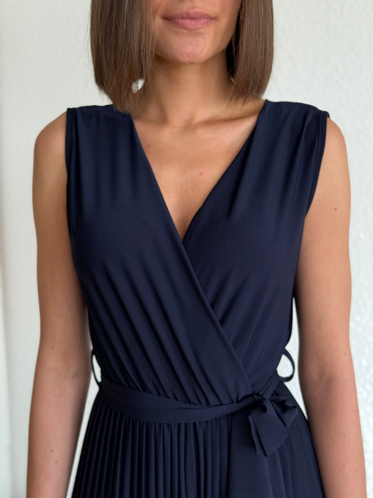 Plissee Jumpsuit dunkelblau