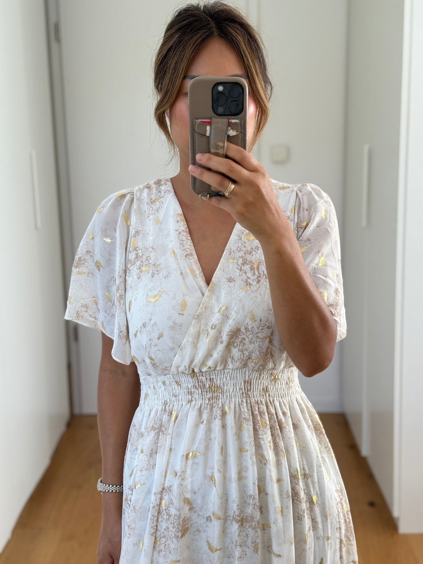 Flower Maxi Kleid sand