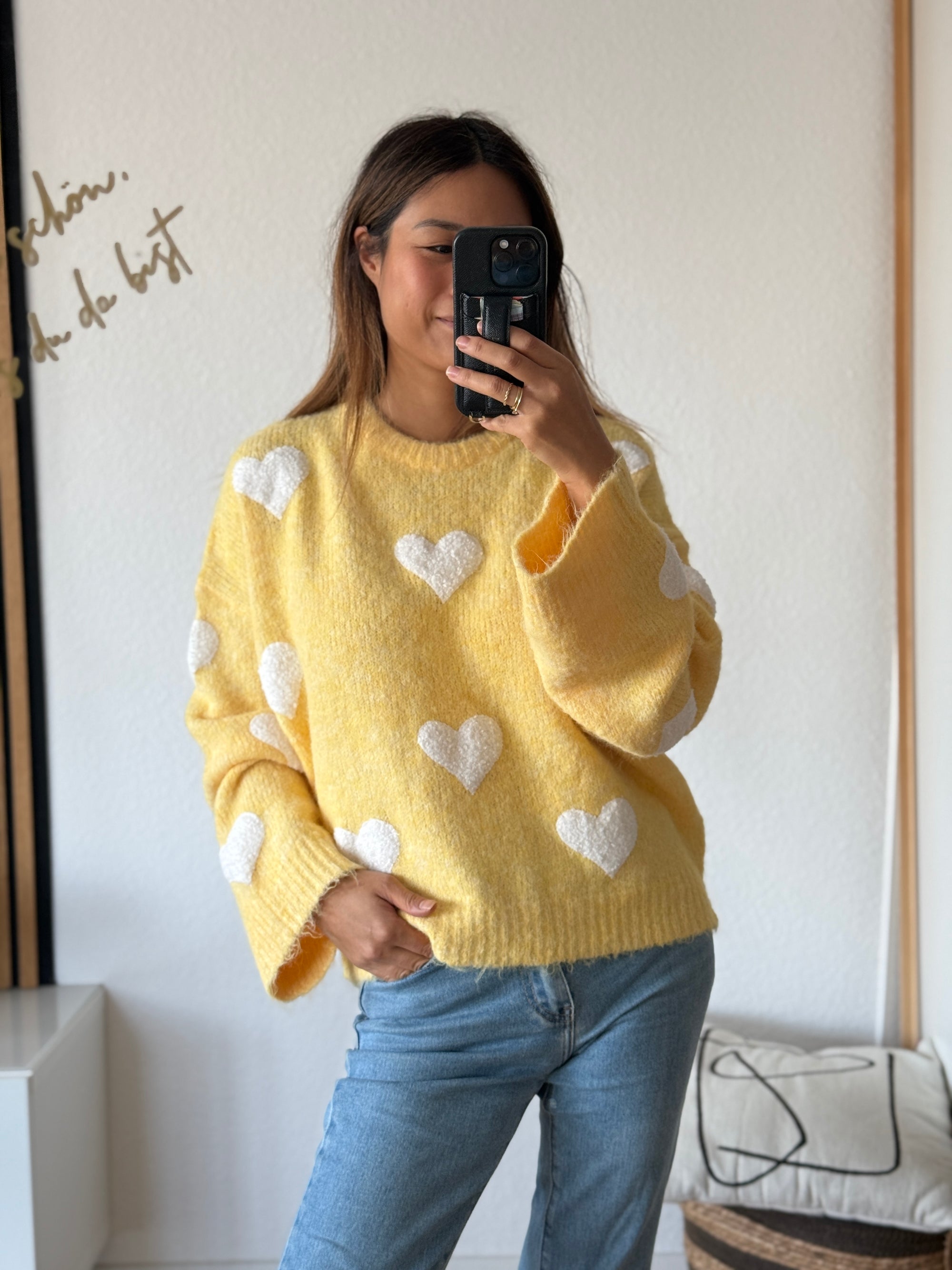 Pullover Herz Yellow