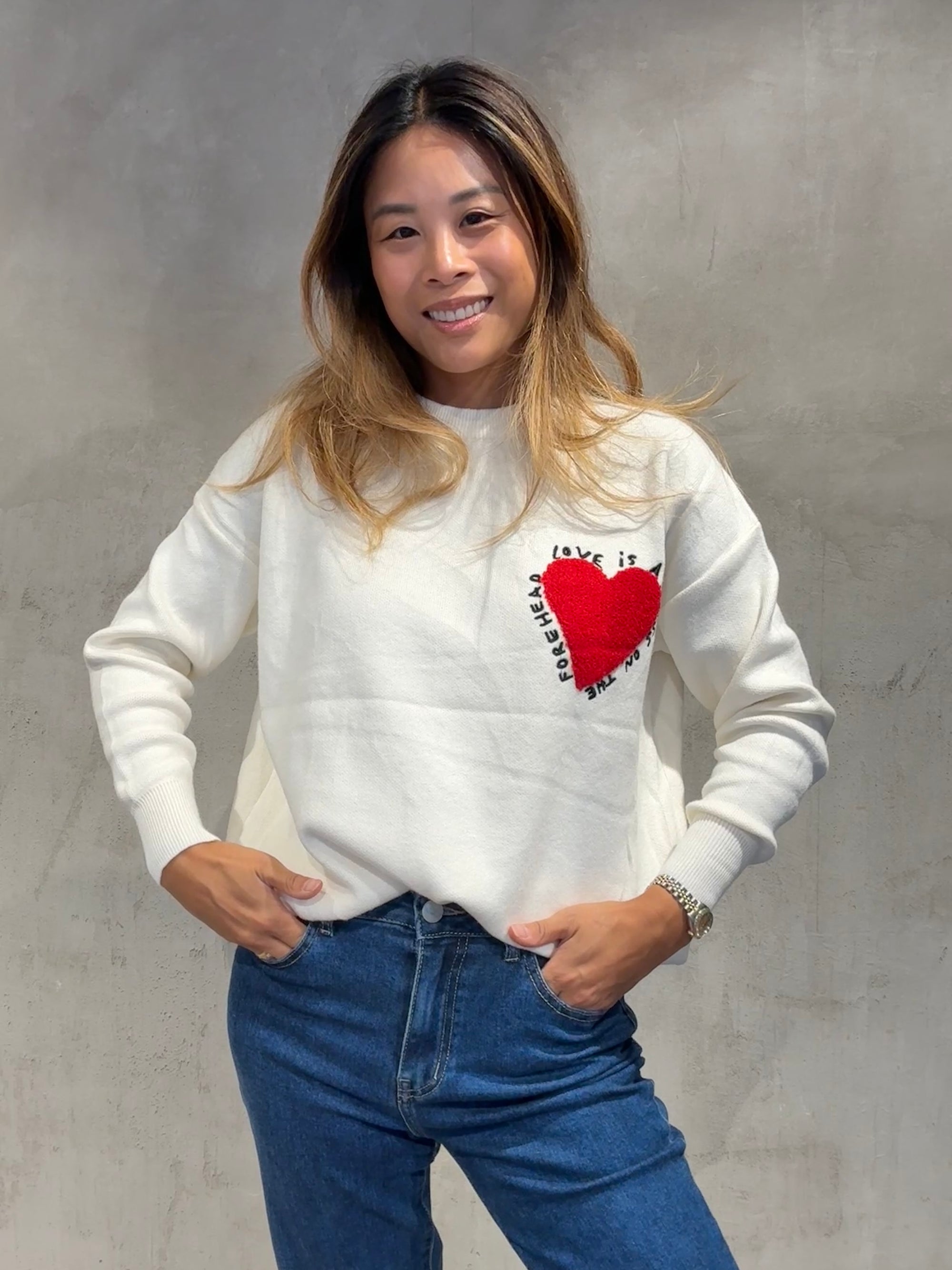 Kiss on the forehead Pullover creme