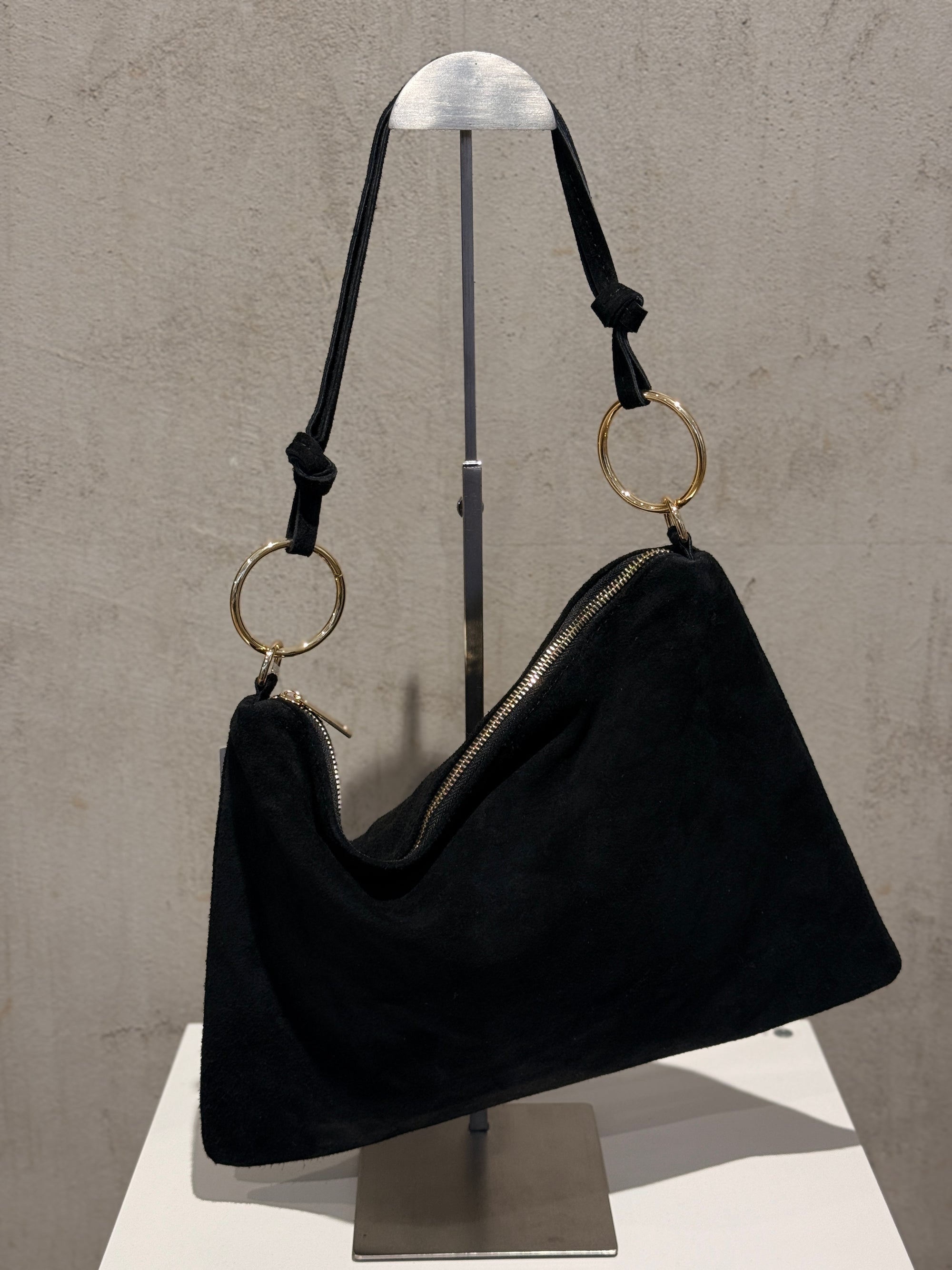 Wildledertasche Ring black