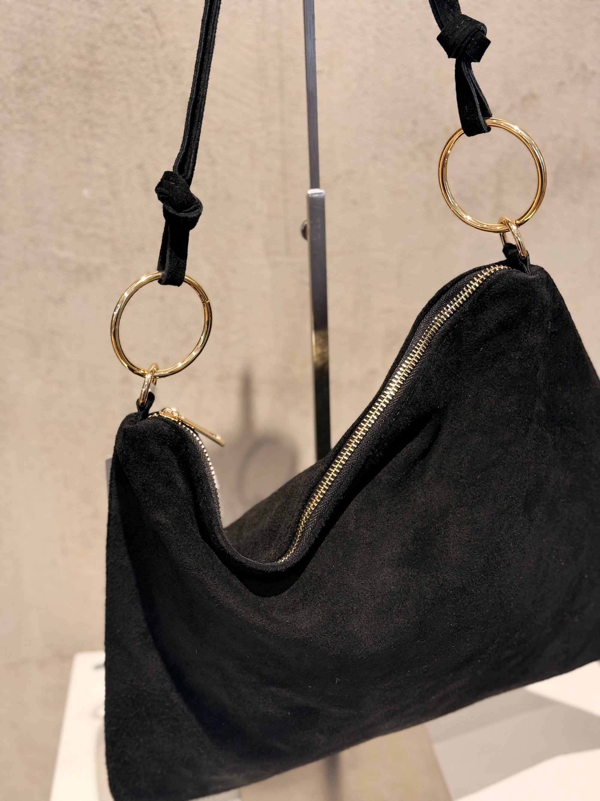 Wildledertasche Ring black