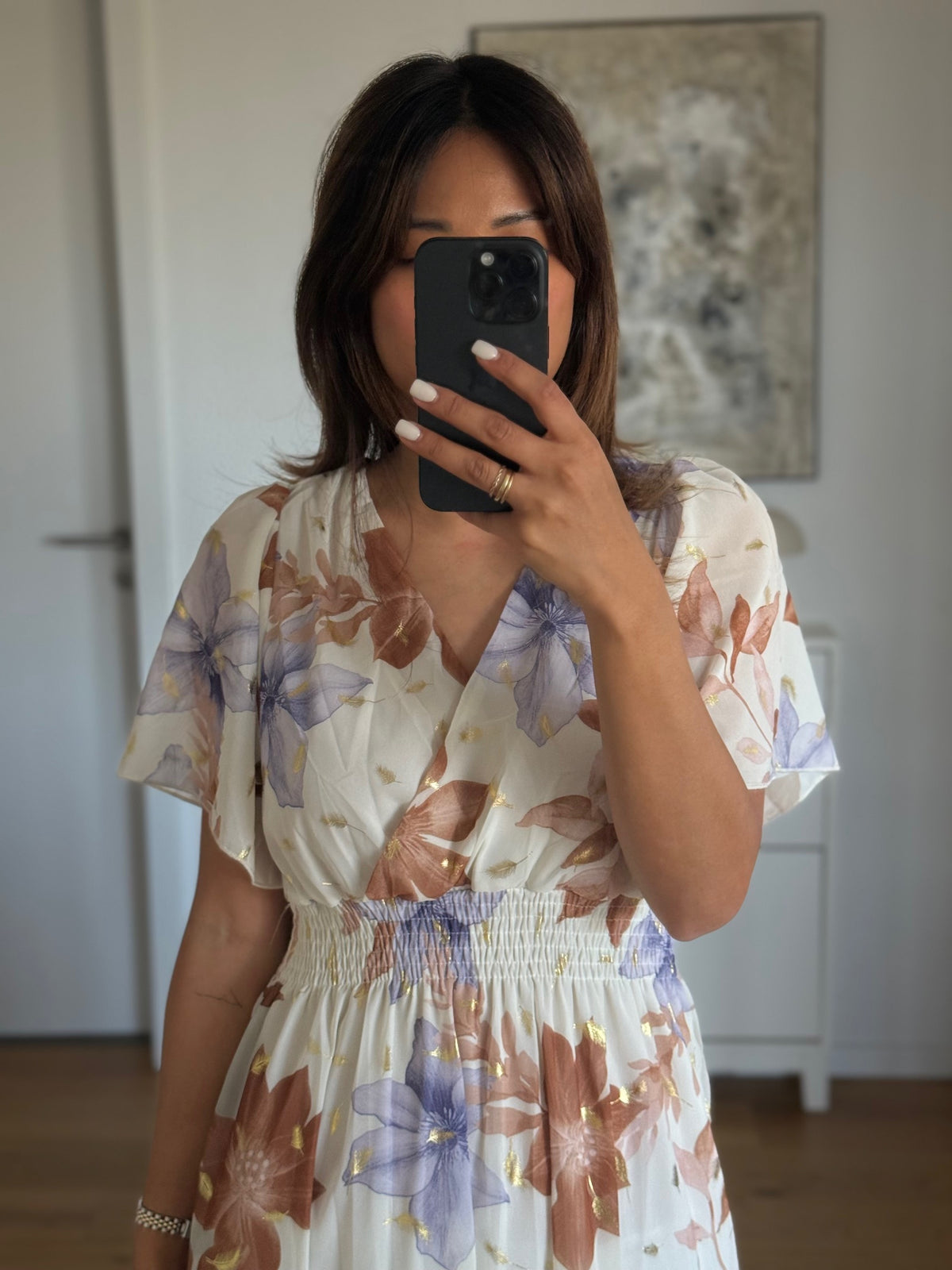 Flower Maxi Kleid flieder
