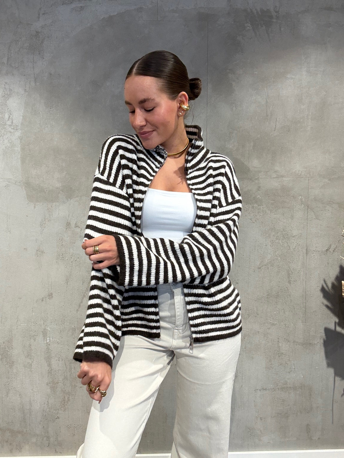 Zip Cardigan chocolate