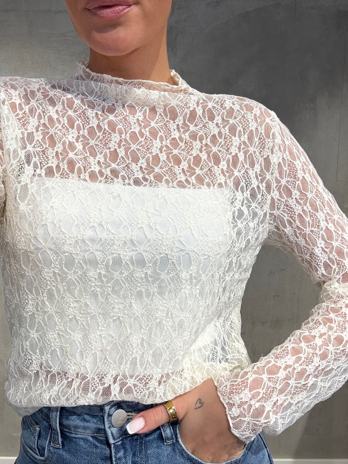 Lace Top creme
