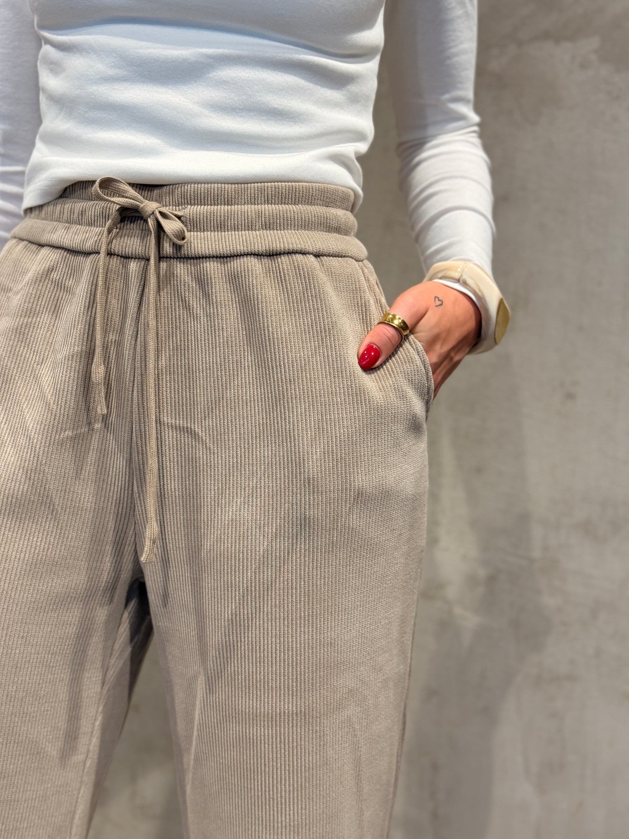 Cordjogger beige