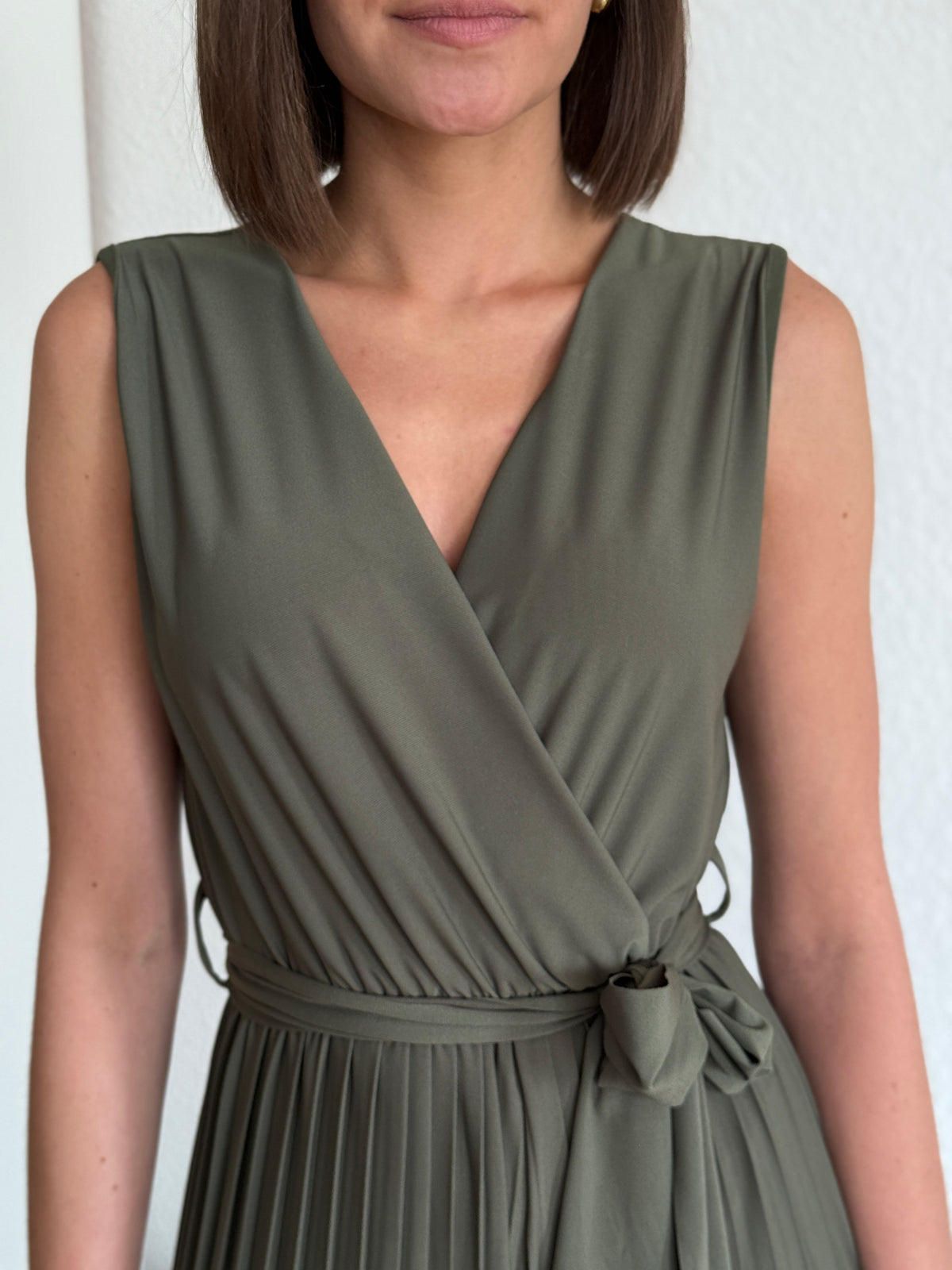 Plissee Jumpsuit khaki