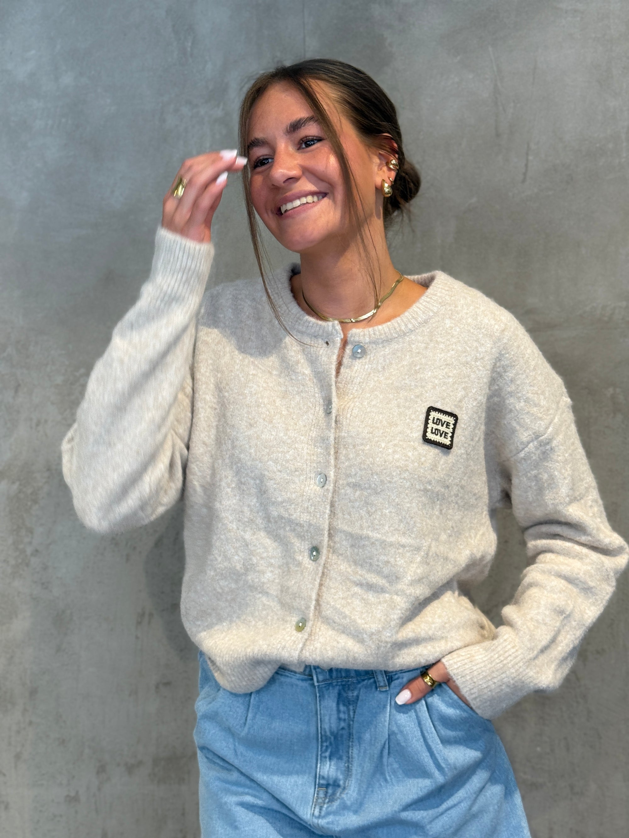 Love Love Cardigan beige