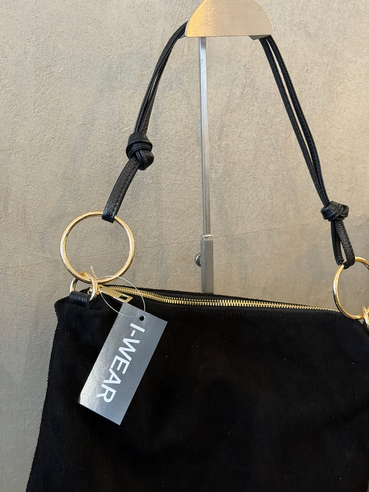 Wildledertasche Ring black