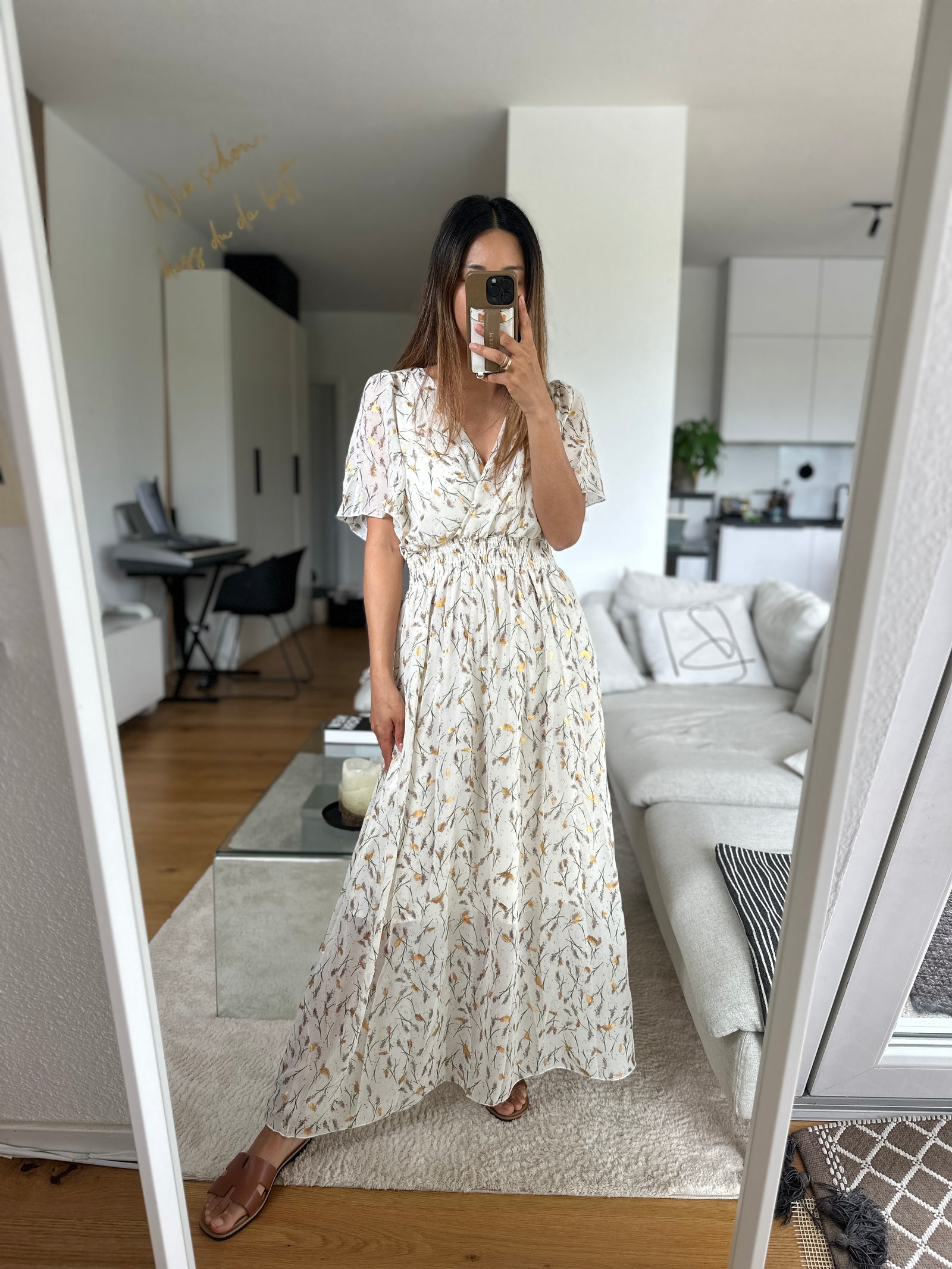 Maxikleid Flower Pampas