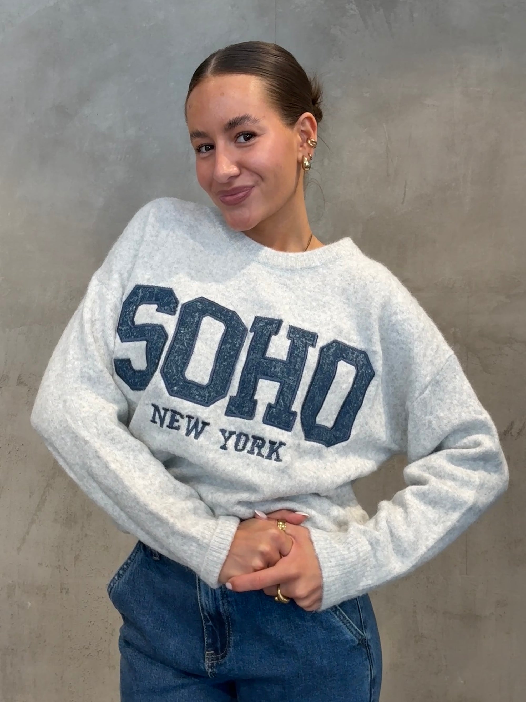 "SOHO“ Sweater blue/grey