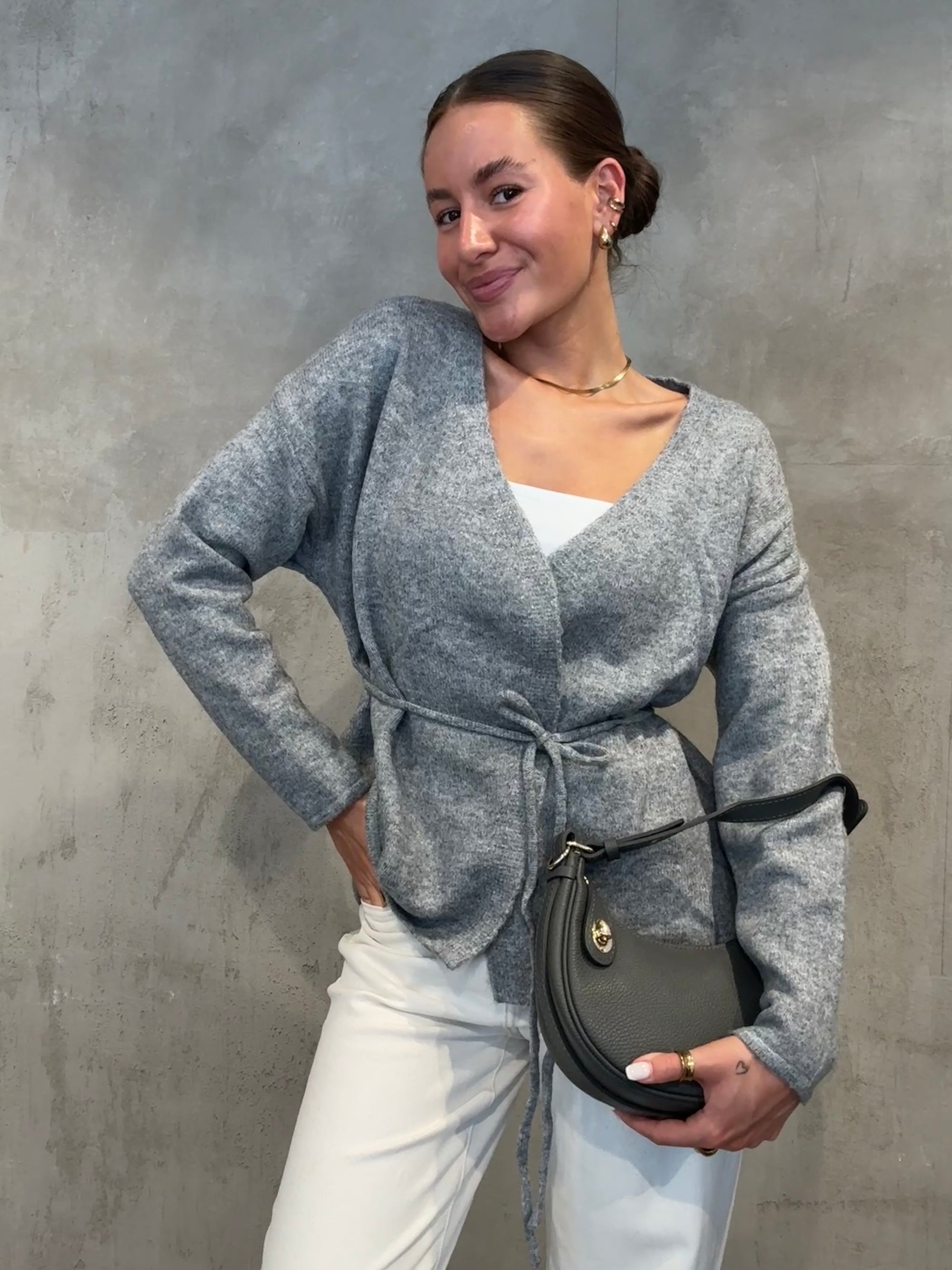 Soft Wrap Cardigan grey