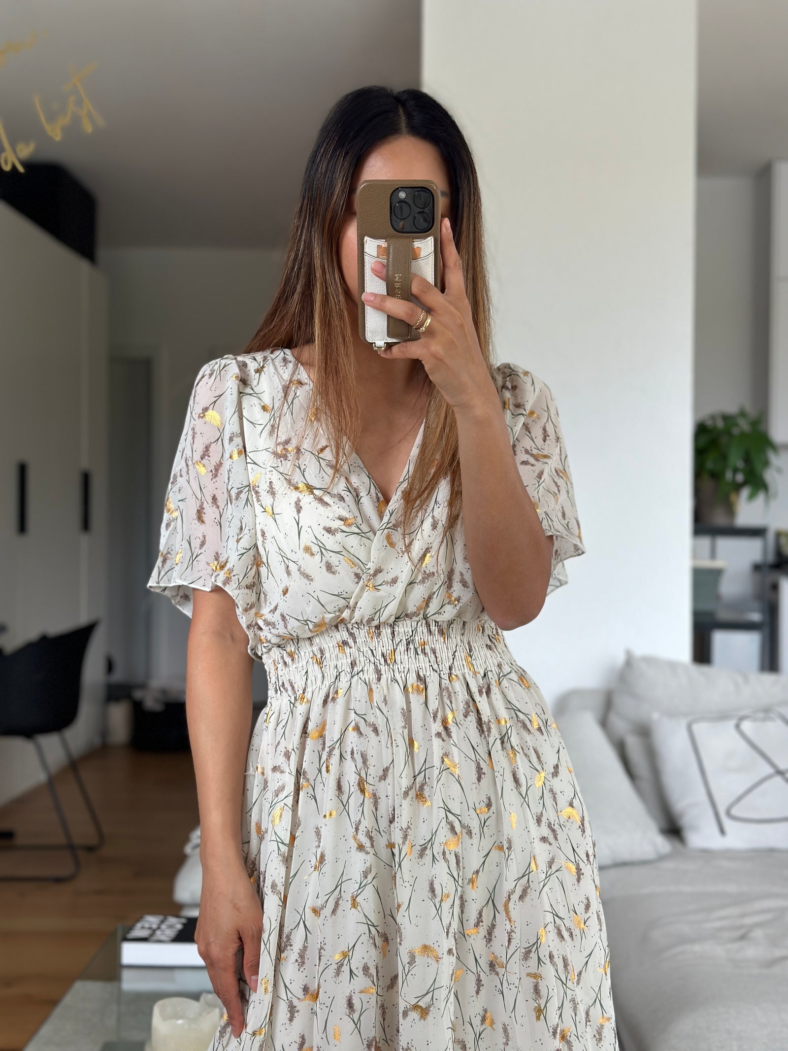 Maxikleid Flower Pampas