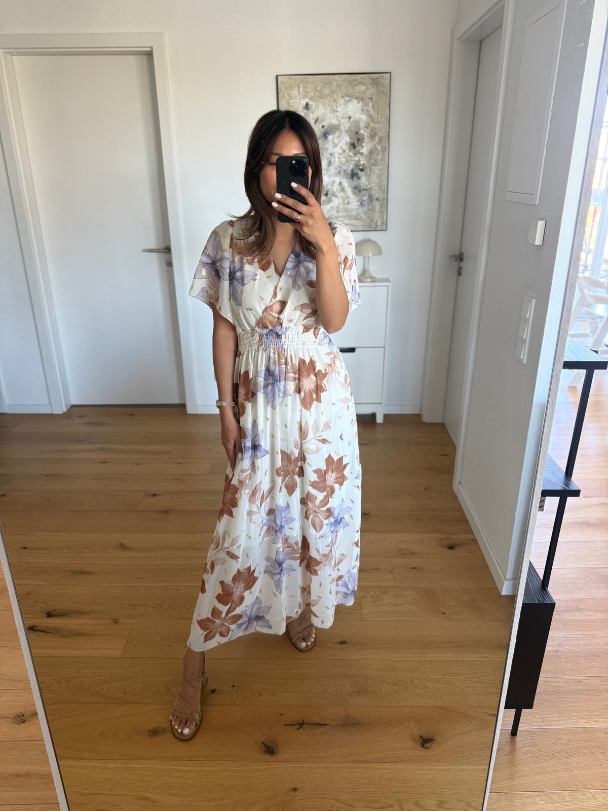 Flower Maxi Kleid flieder