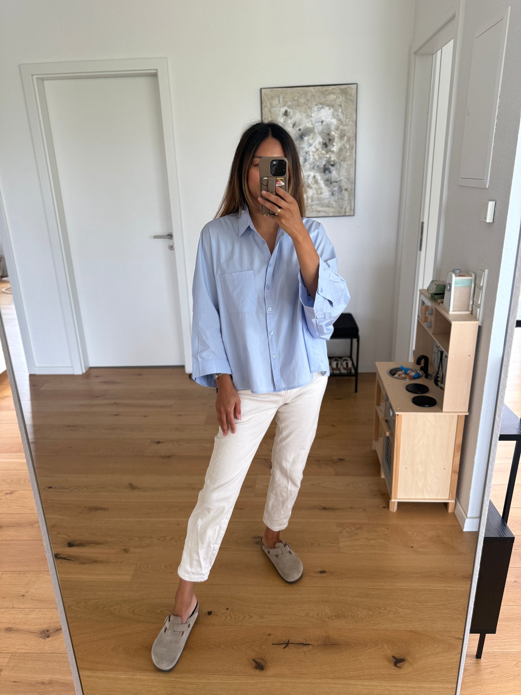 Boxy Bluse blue