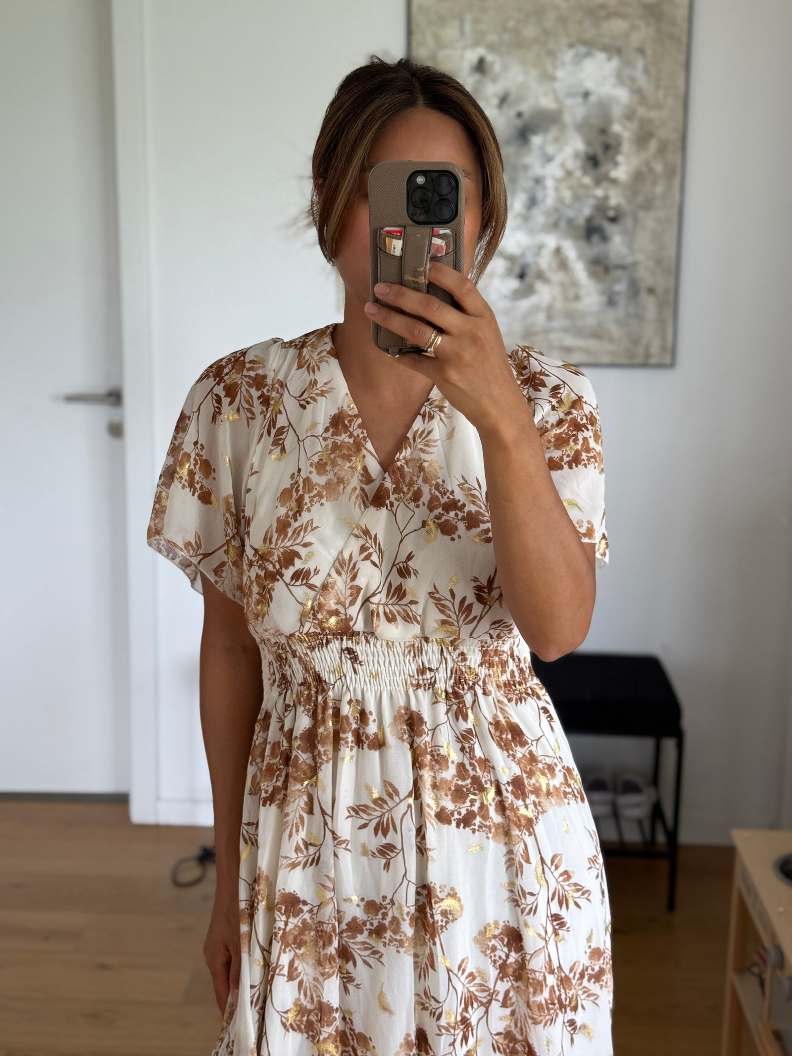 Flower Kleid rostbraun