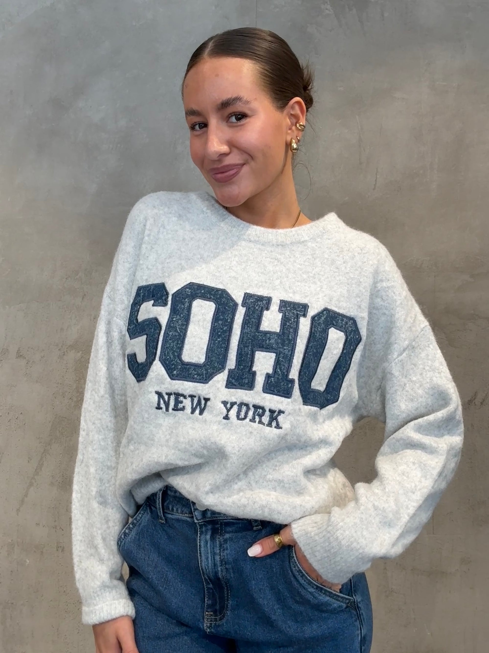 "SOHO“ Sweater blue/grey