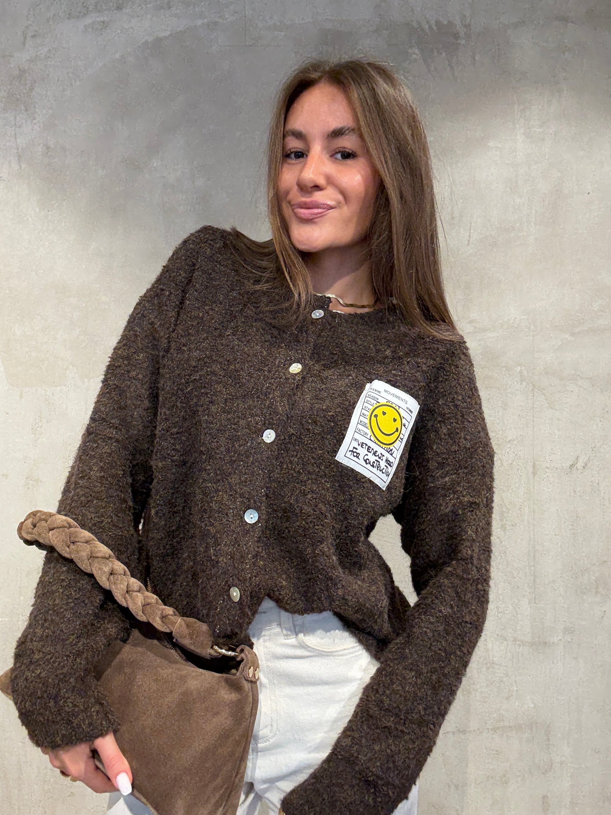 Smiley Cardigan brown