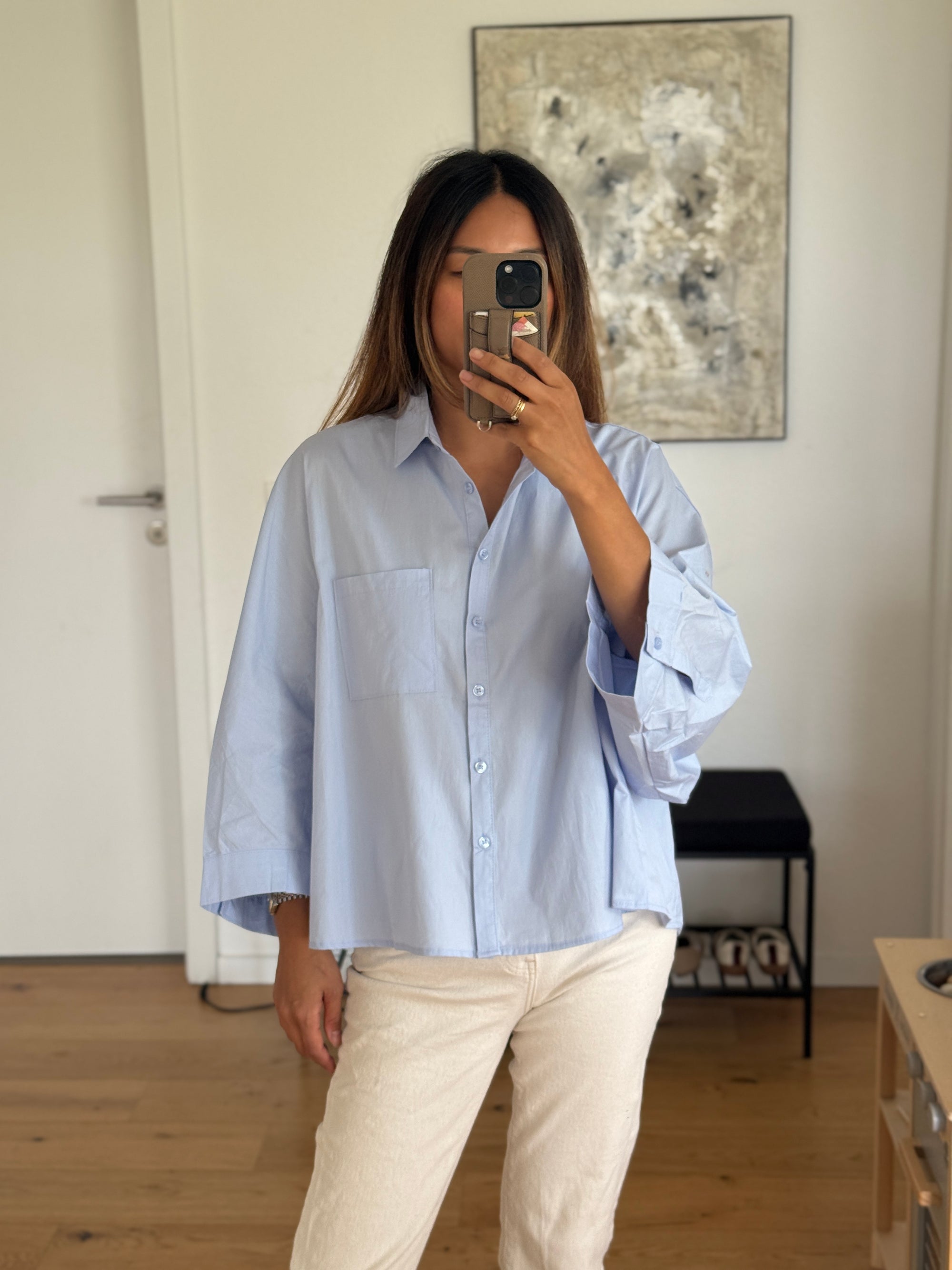 Boxy Bluse blue