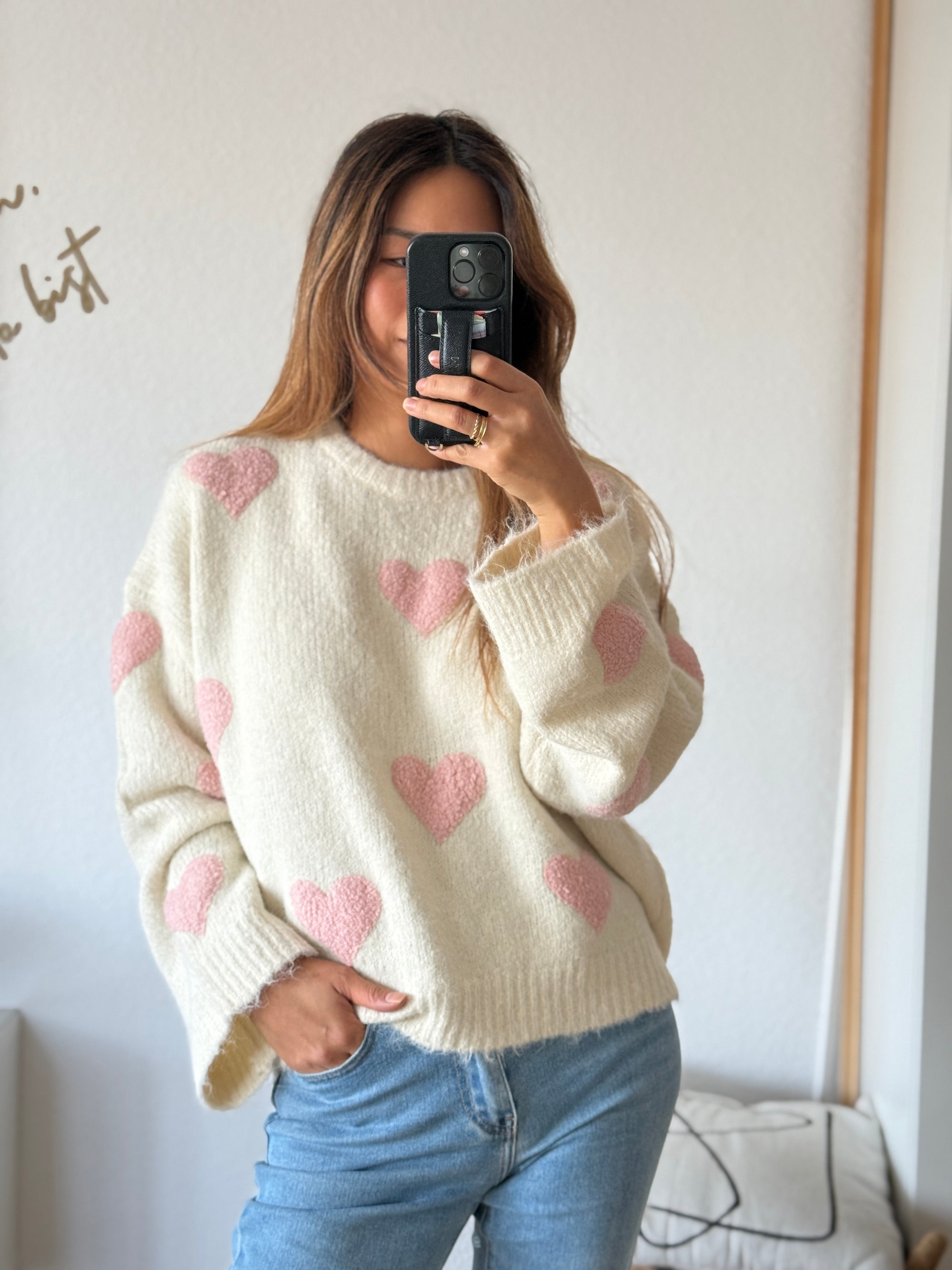 Pullover Herz rosa