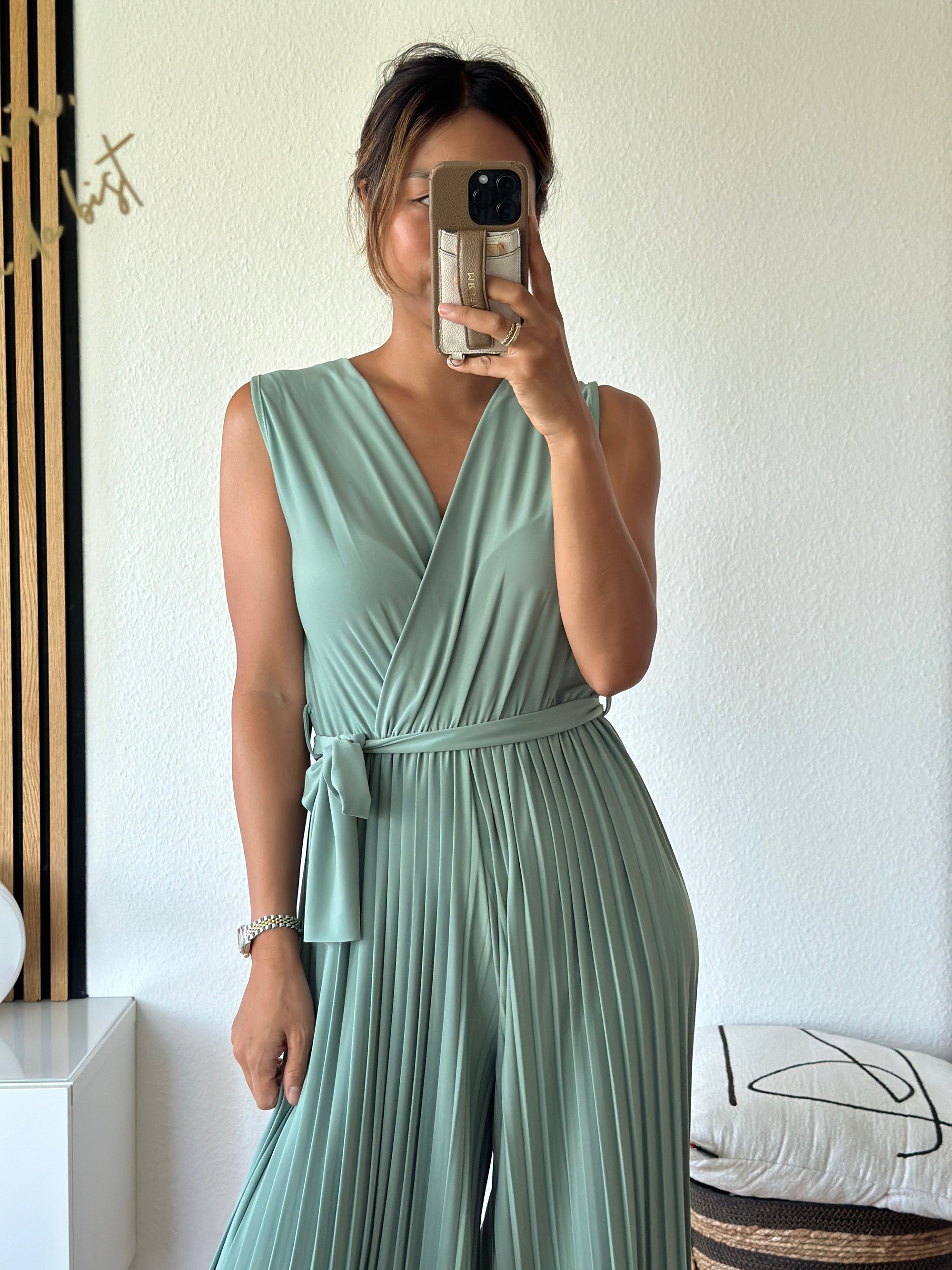 Plissee Jumpsuit mint