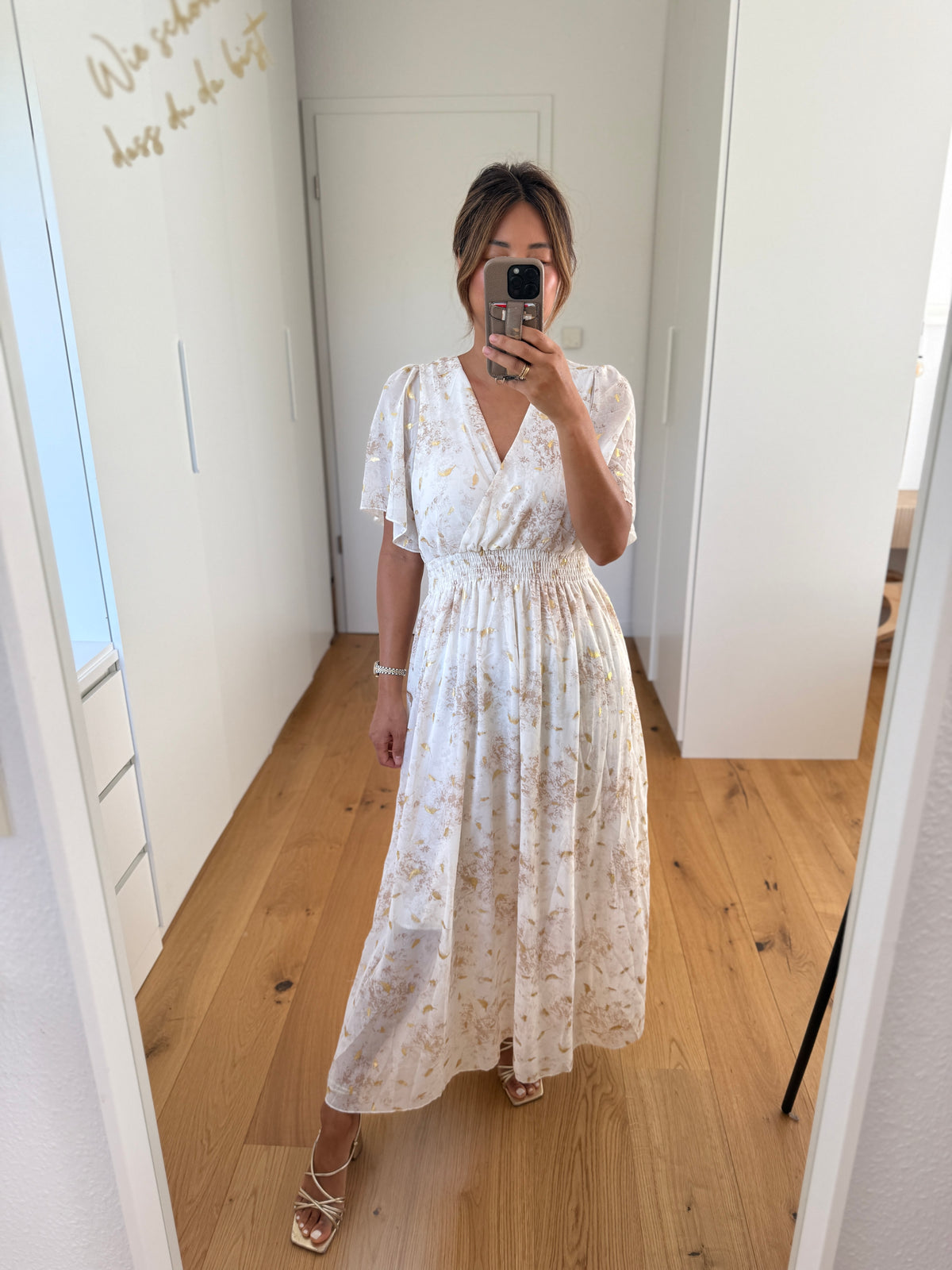 Flower Maxi Kleid sand