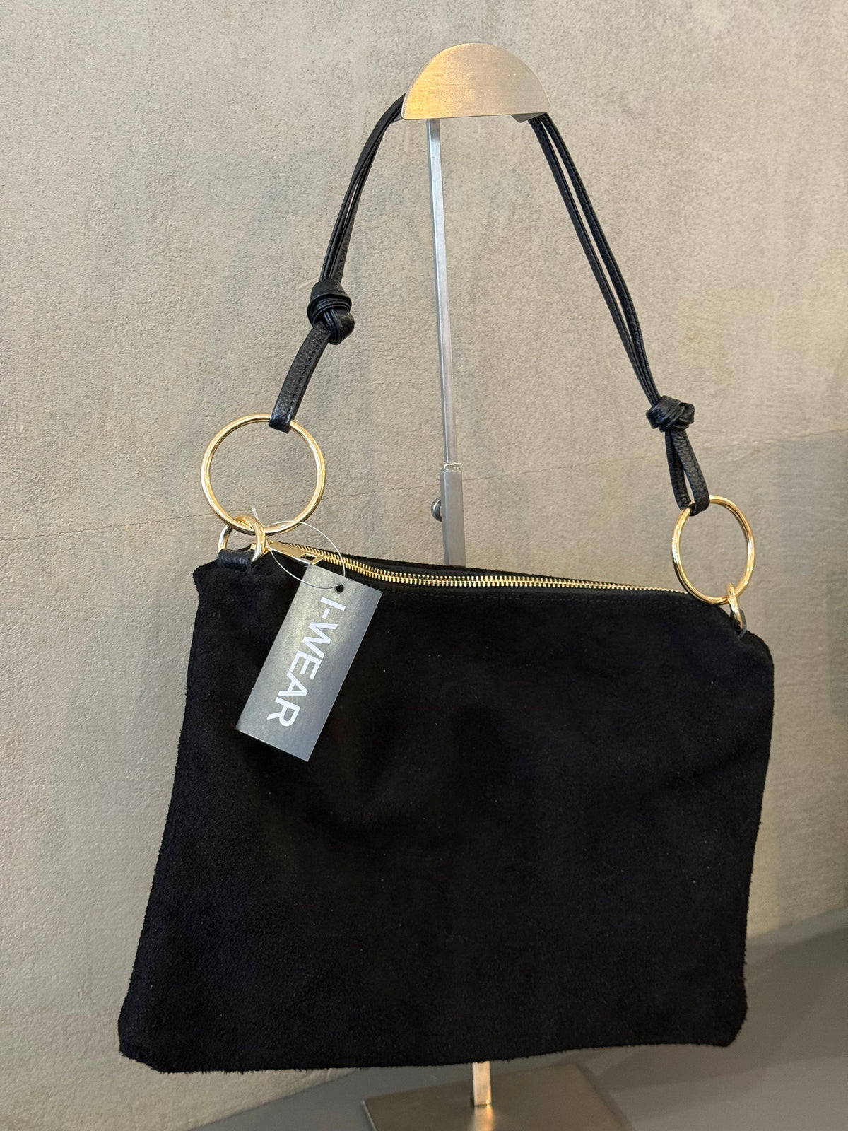 Wildledertasche Ring black