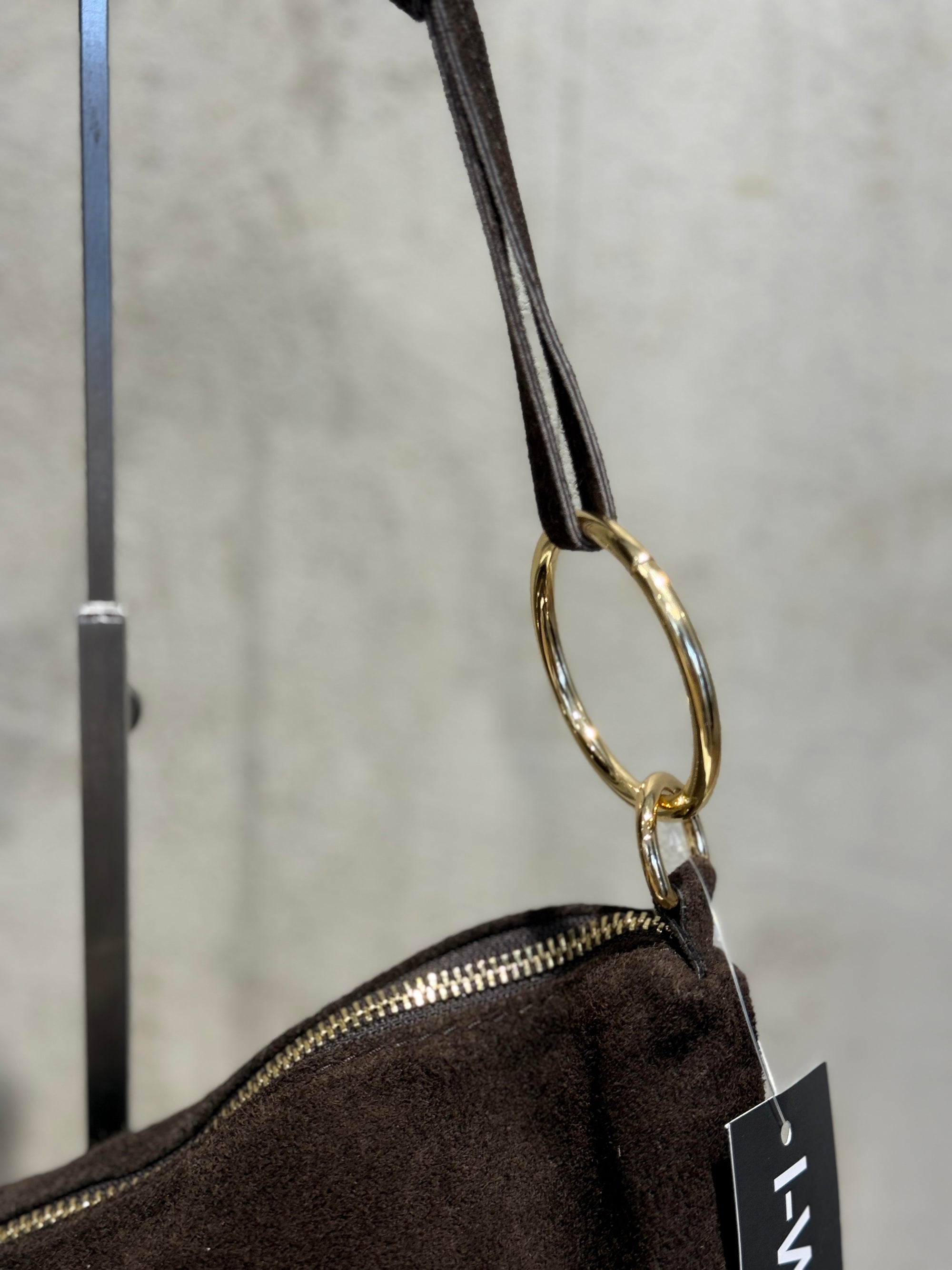 Wildledertasche Ring Schoko