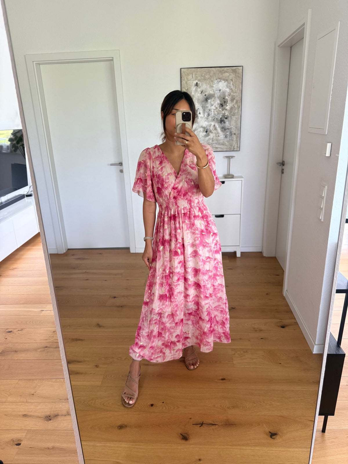 Flower Maxi Kleid Pinky