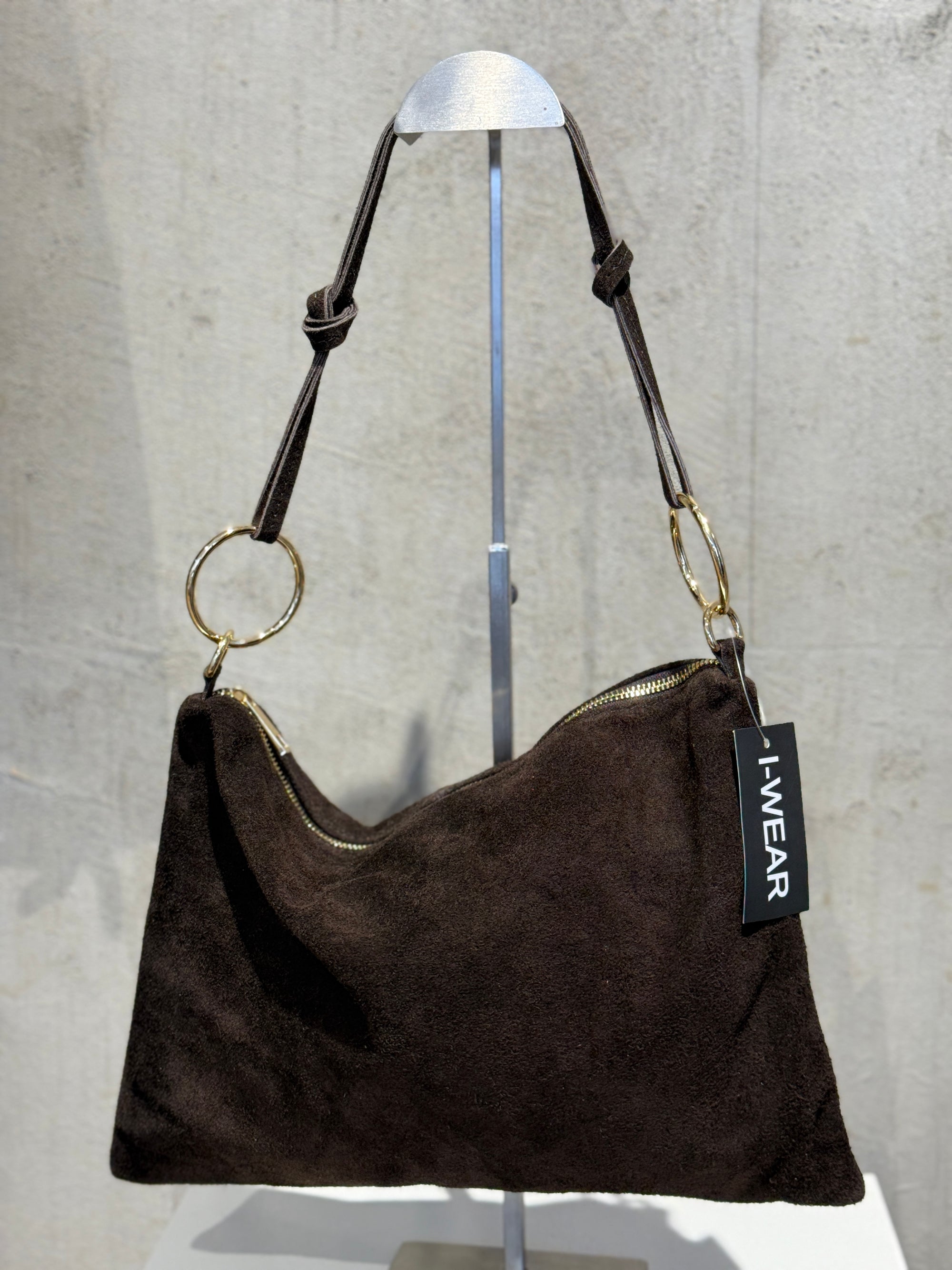 Wildledertasche Ring Schoko