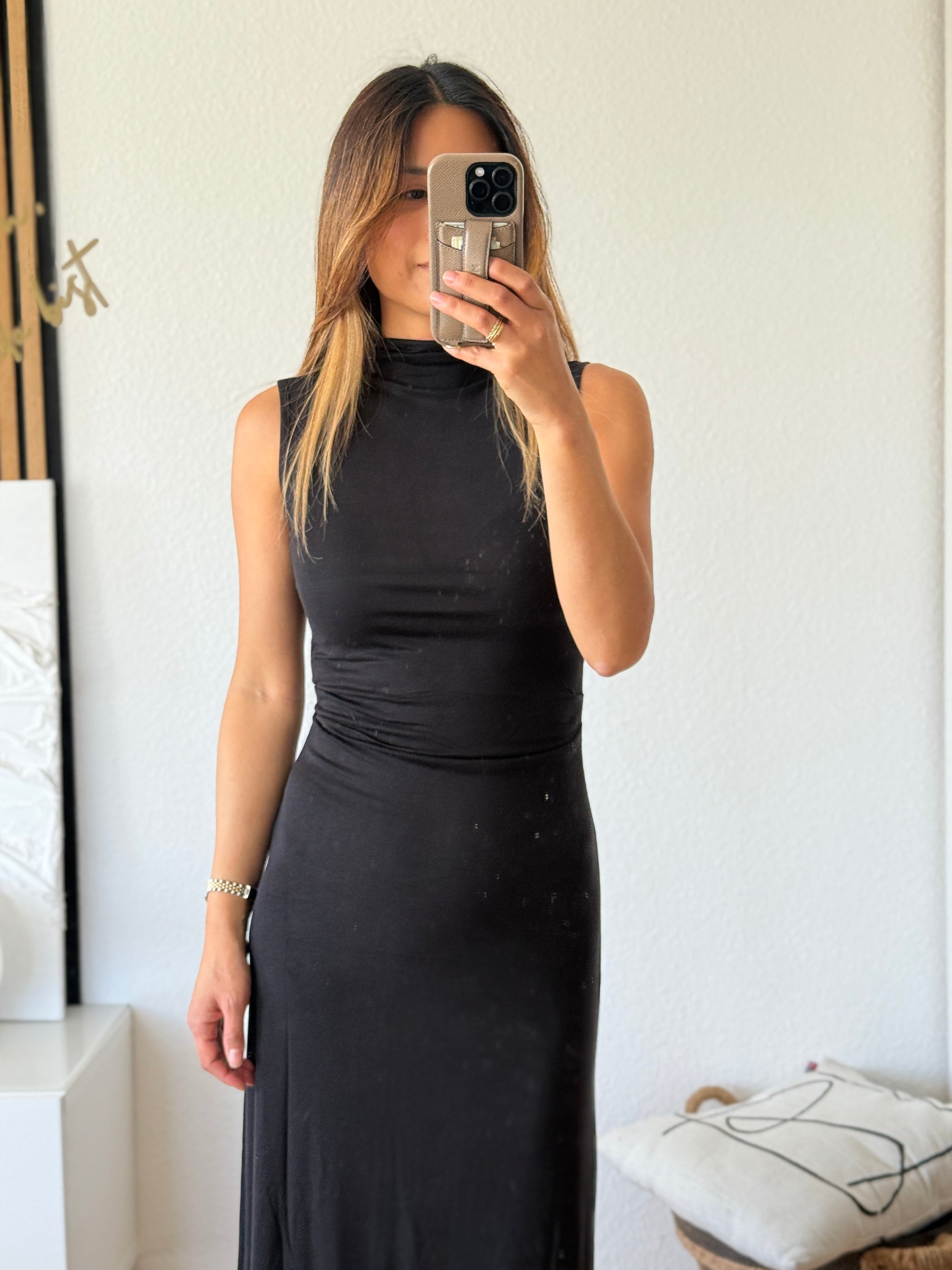 Highneck Kleid black