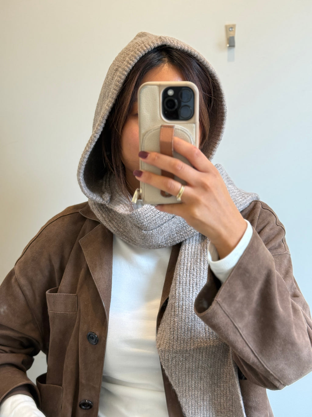 Scoodie taupe meliert