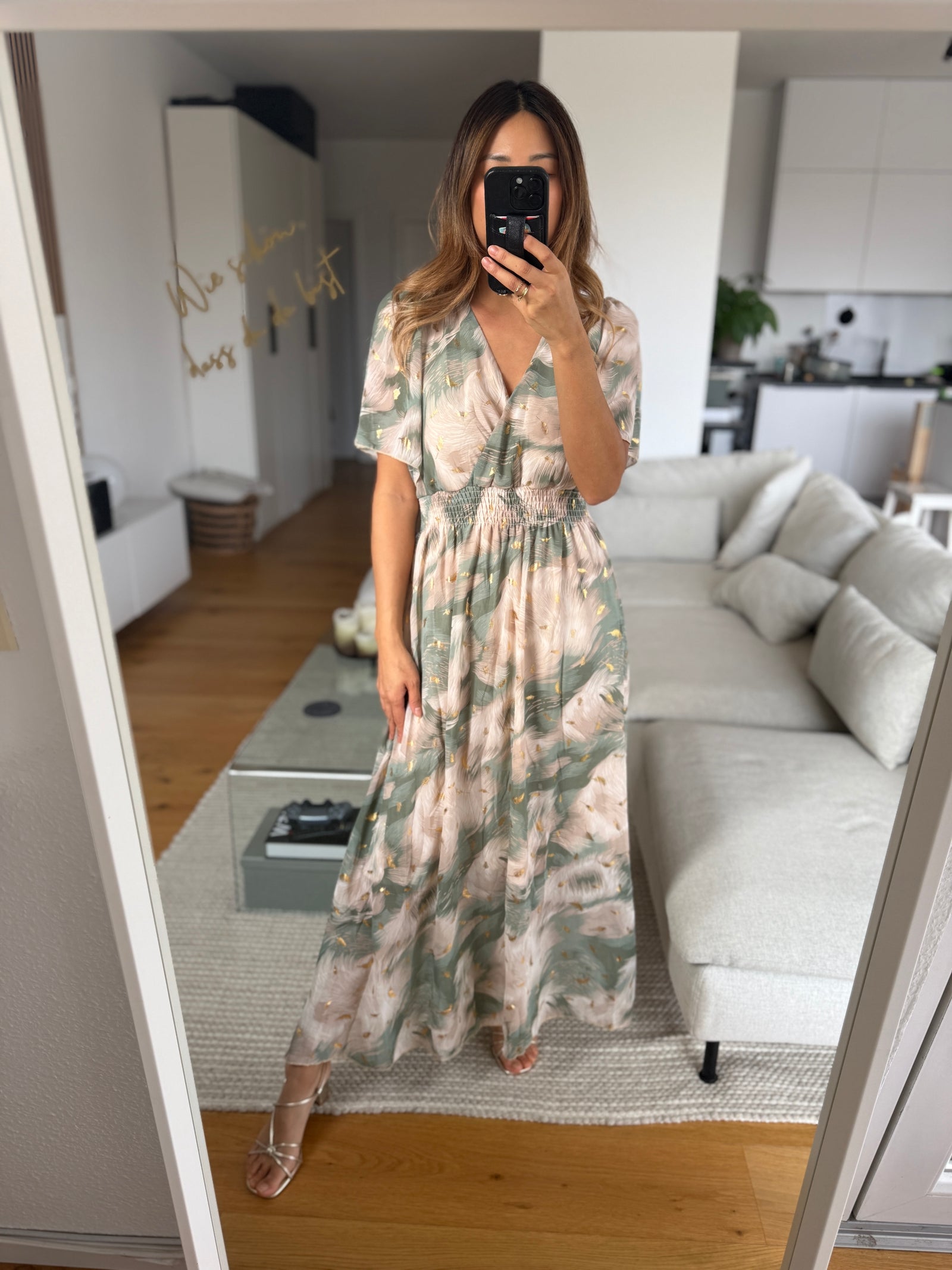 Flower Kleid mint/beige