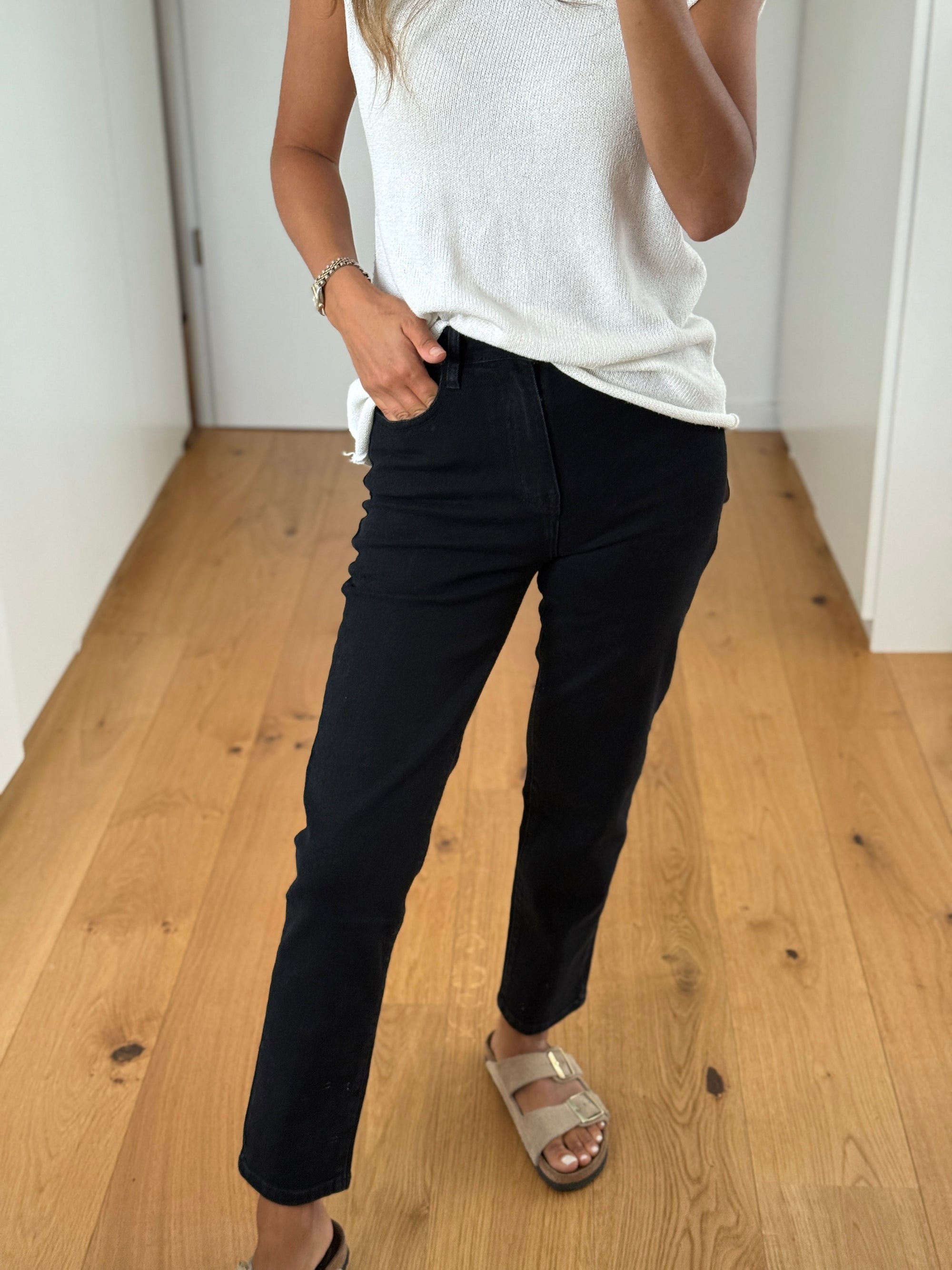 Mom Jeans black long