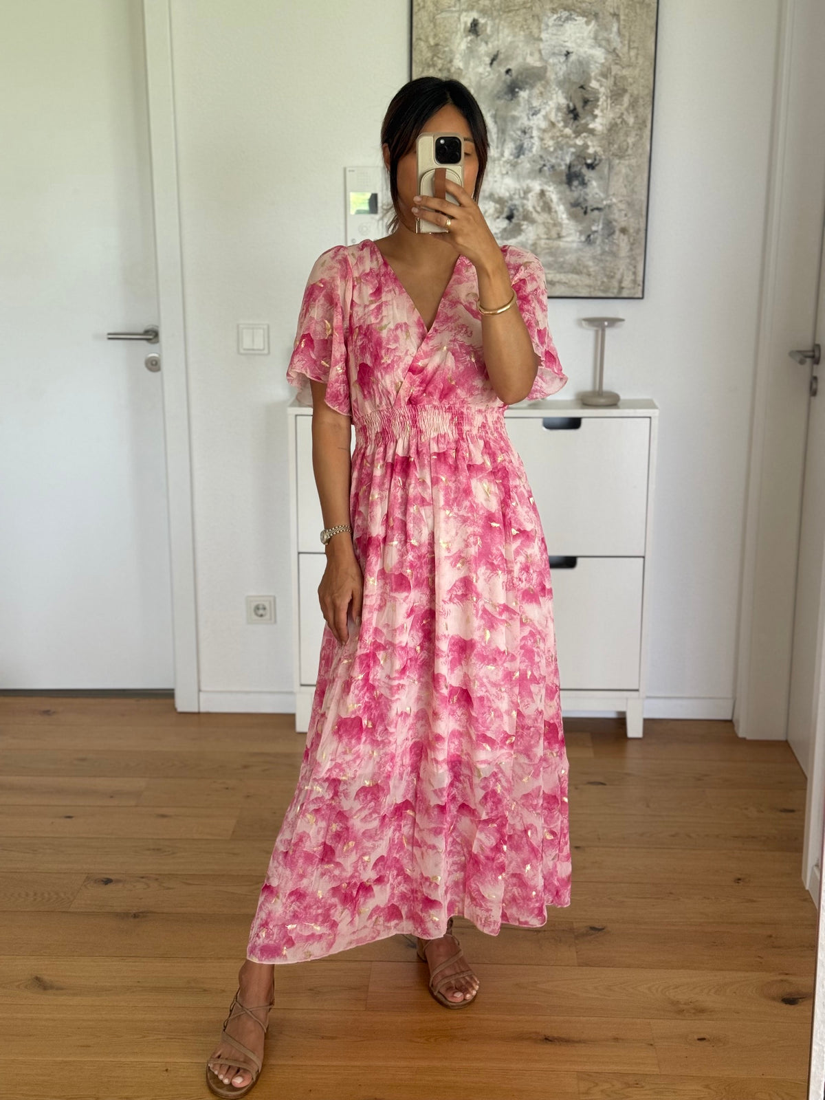 Flower Maxi Kleid Pinky