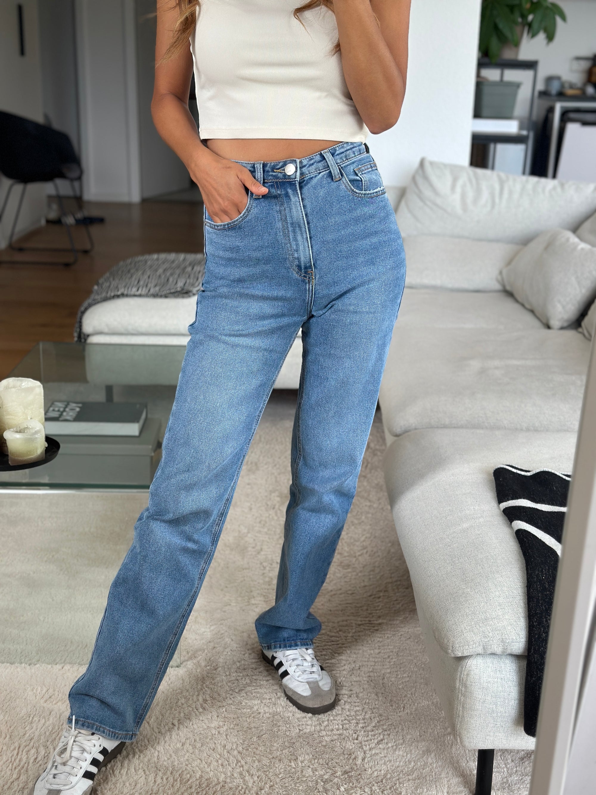 Straight Jeans blau