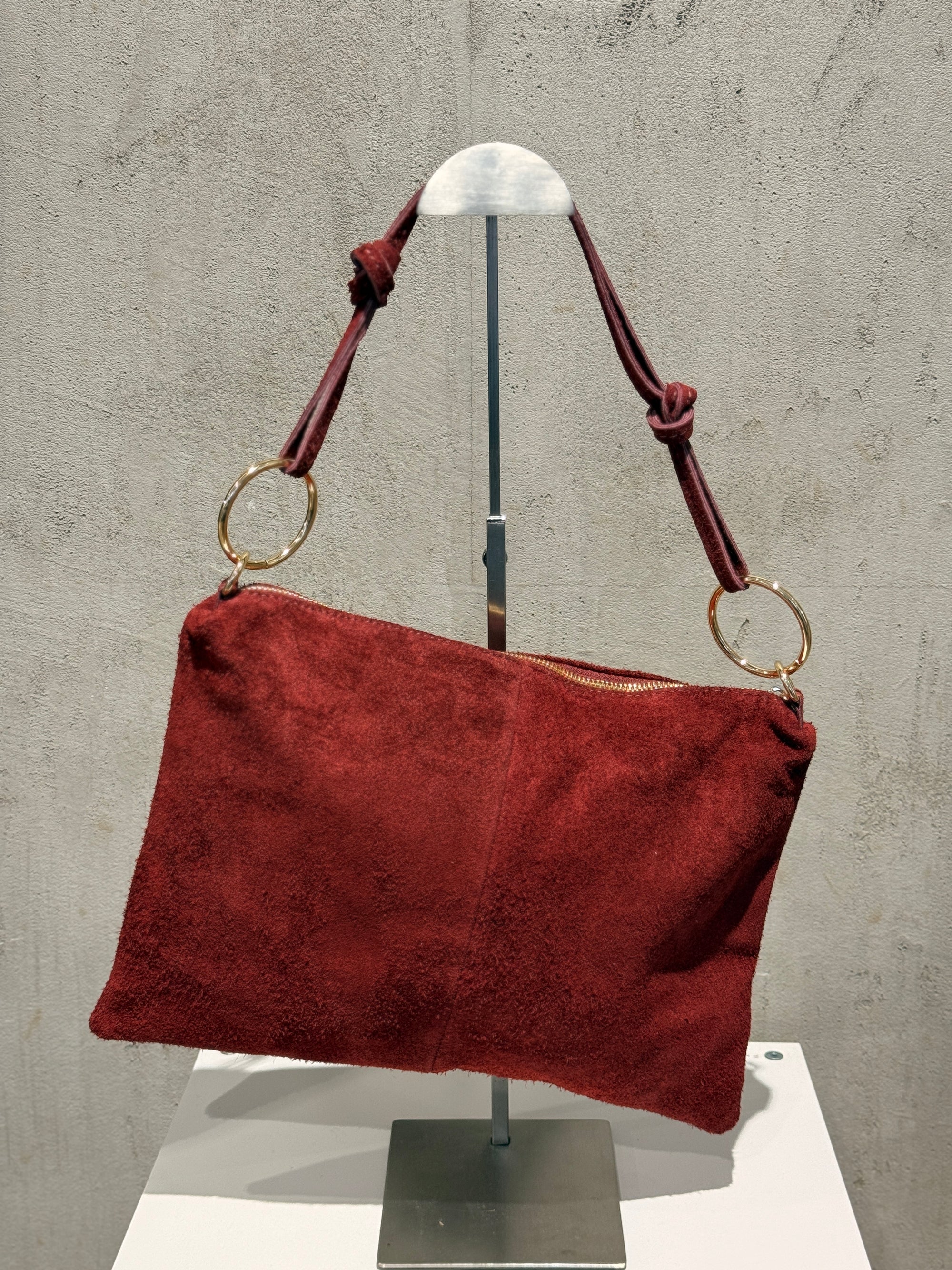 Wildledertasche Ring Bordeaux
