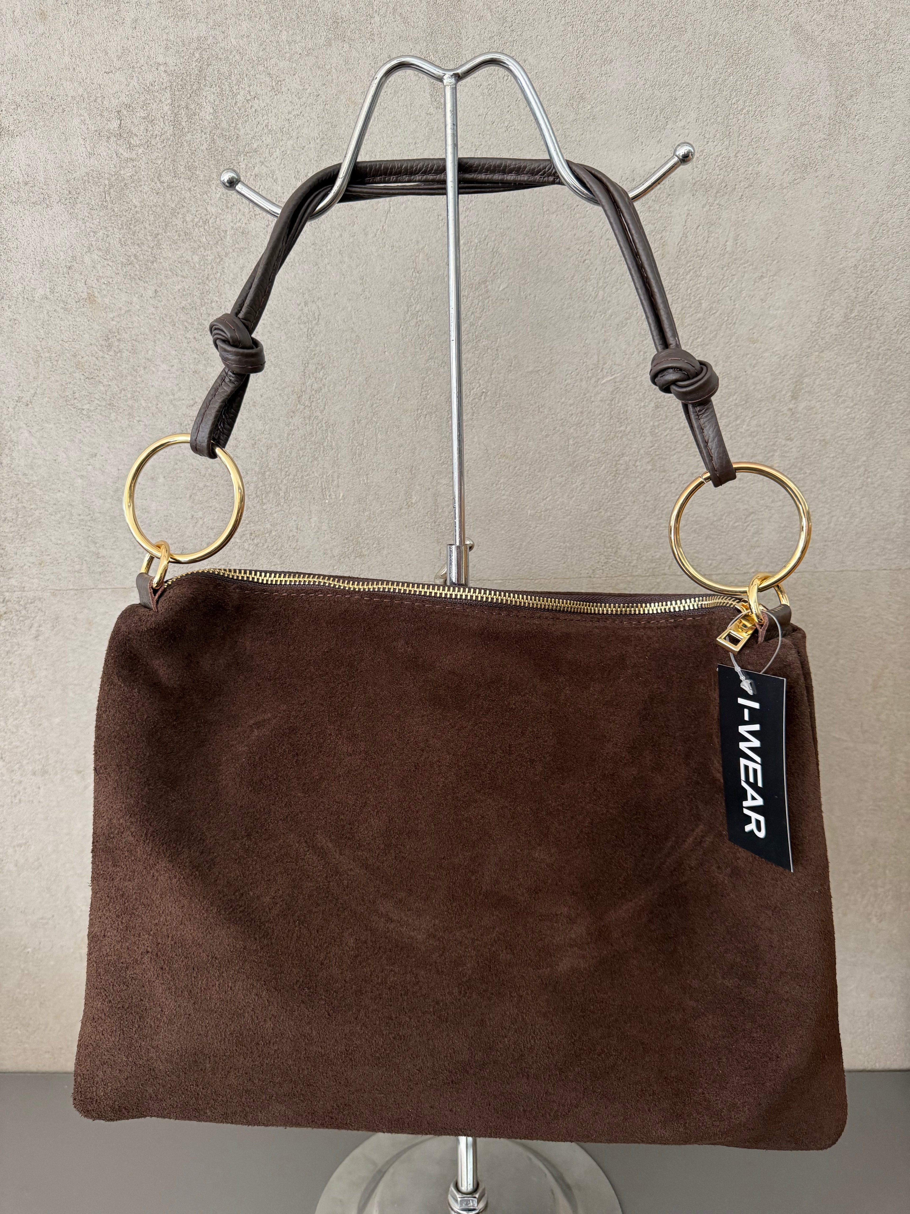 Wildledertasche Ring Schoko