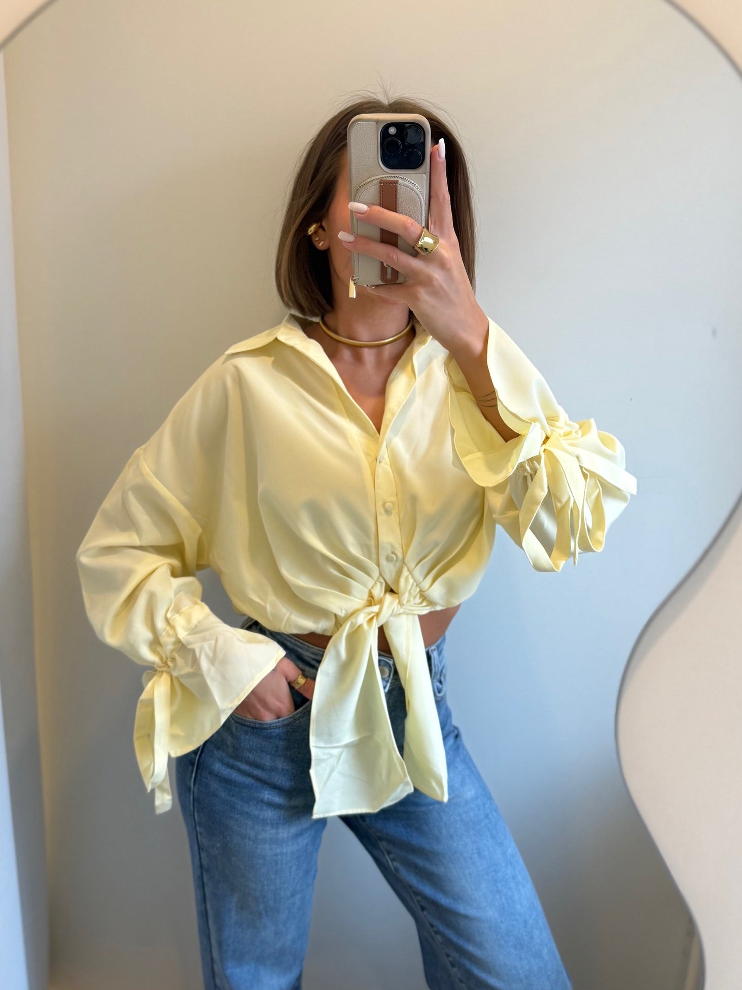 Tie Blouse butteryellow