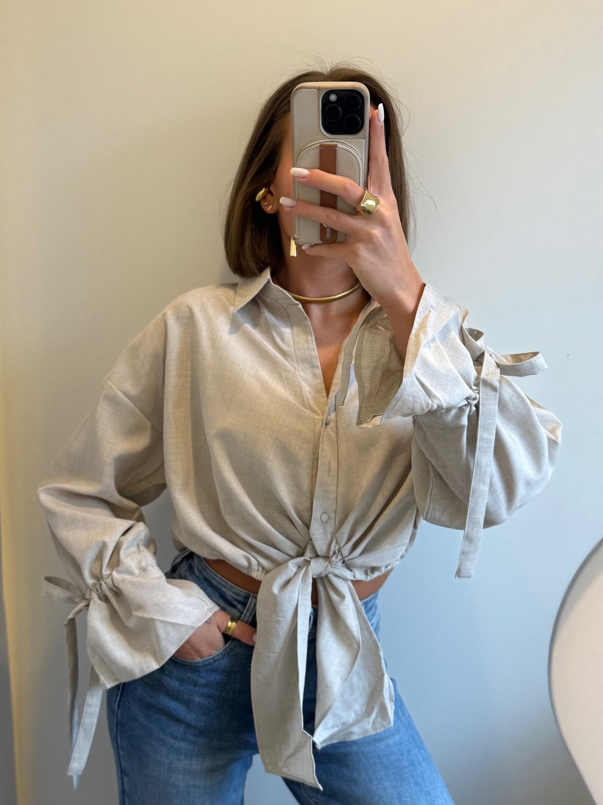 Tie Blouse creme