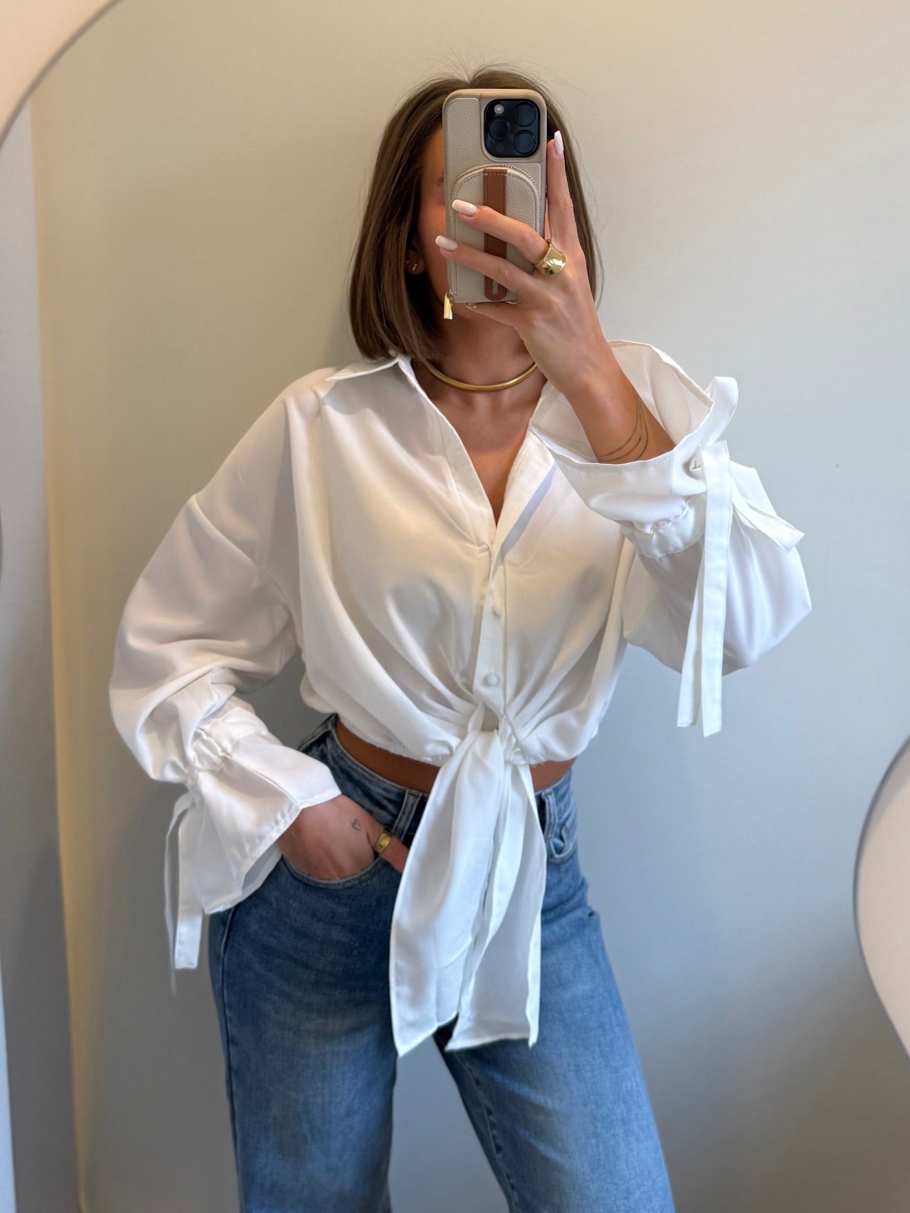 Tie Blouse white