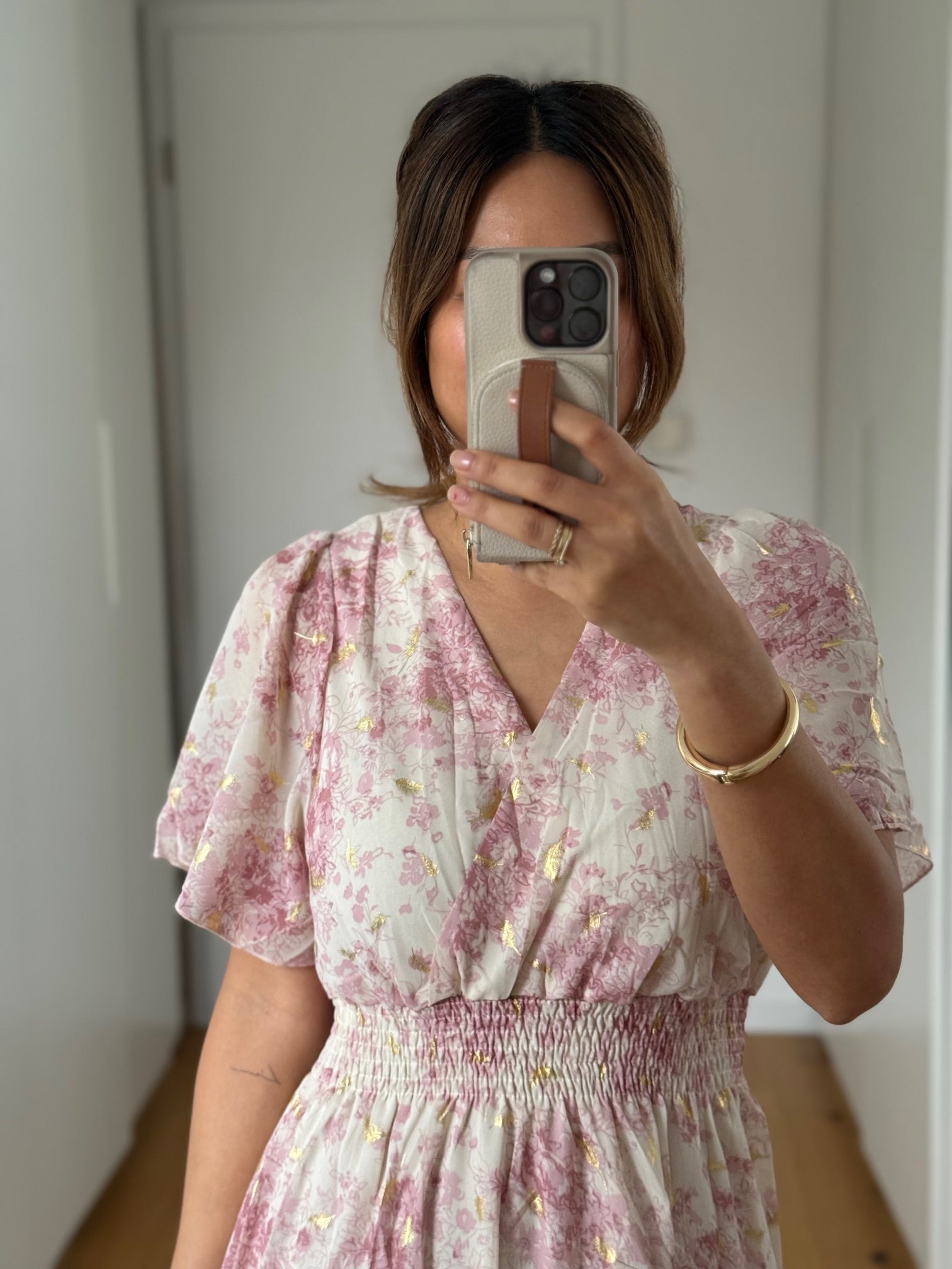 Flower Maxi Kleid rosa