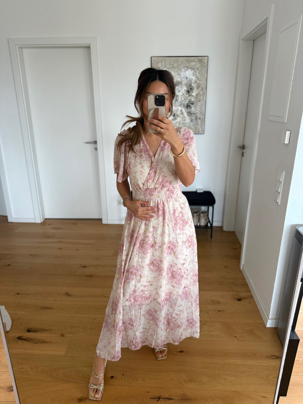 Flower Maxi Kleid rosa