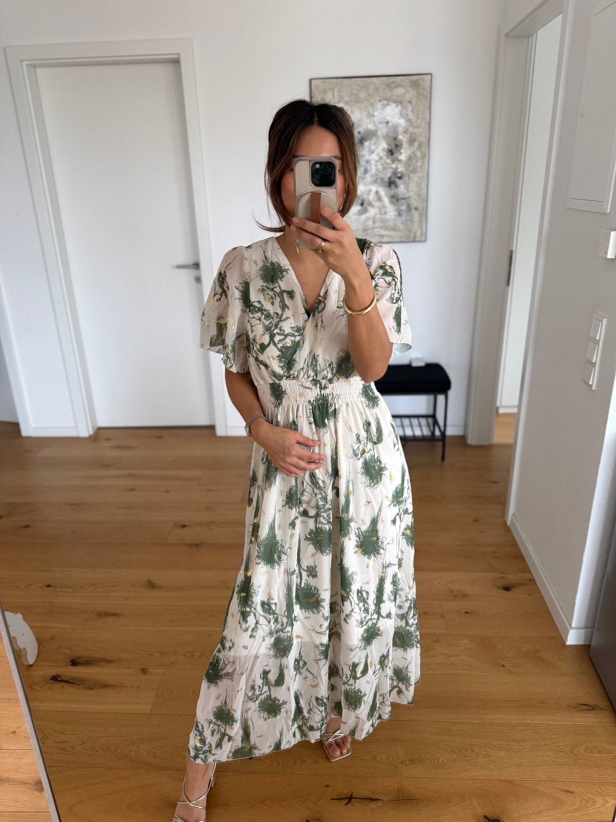 Flower Maxi Kleid Olive